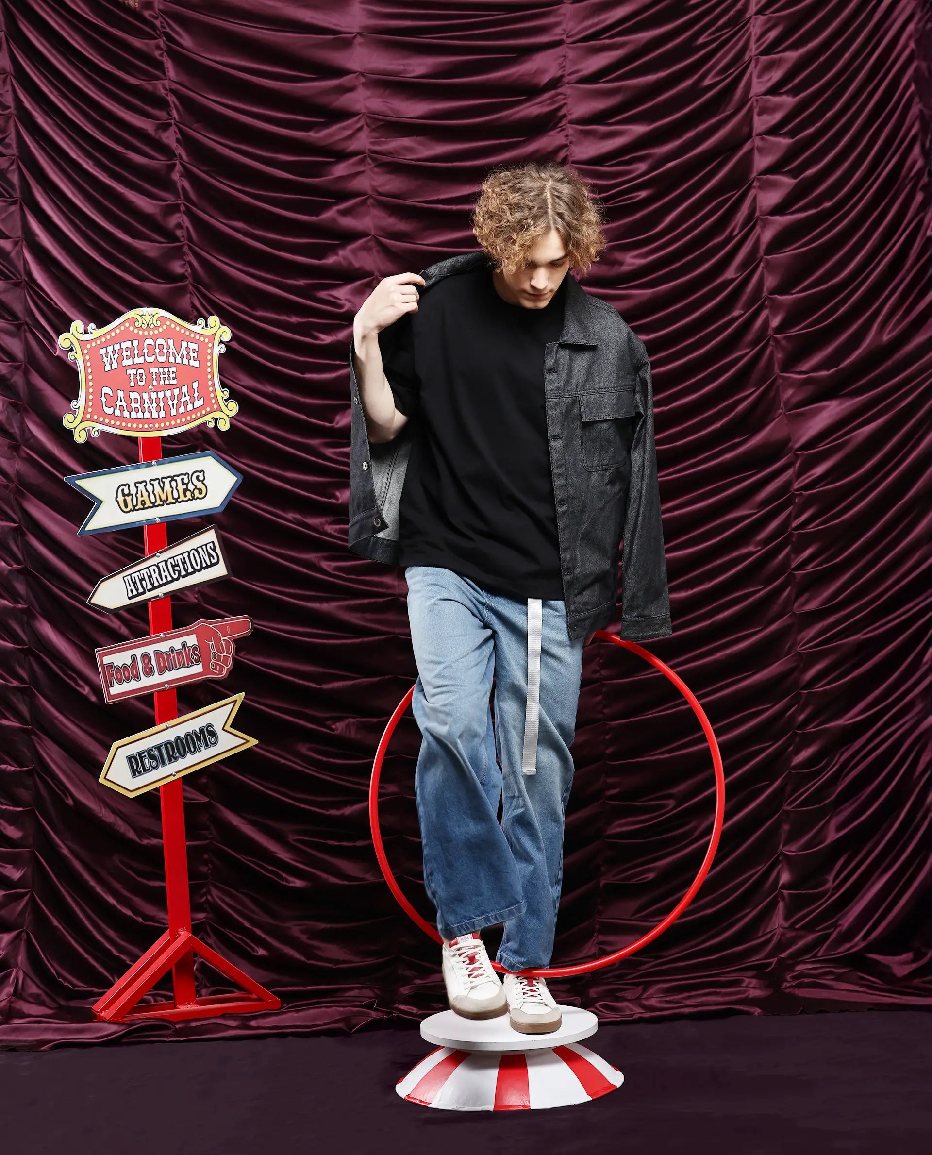 Rare Rabbit Men Carl Black Cotton Fabric Short Sleeve Crew Neck Oversized Fit Graphic Back Print T-Shirt