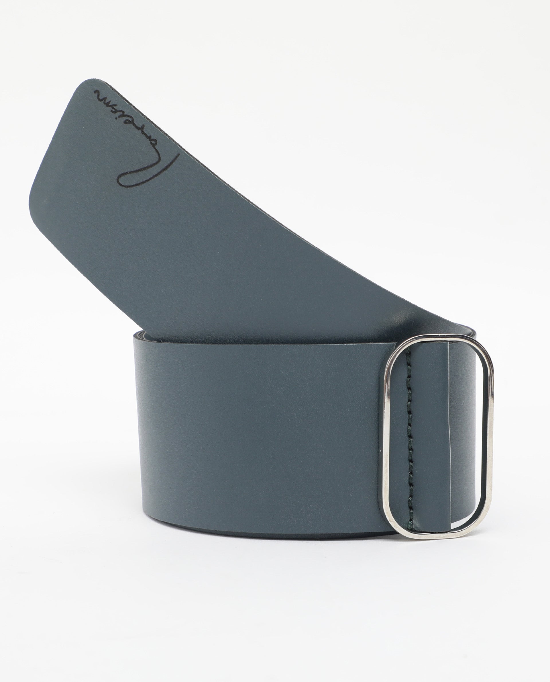Rareism Women Abandon Dark Teal Solid Leather Belt