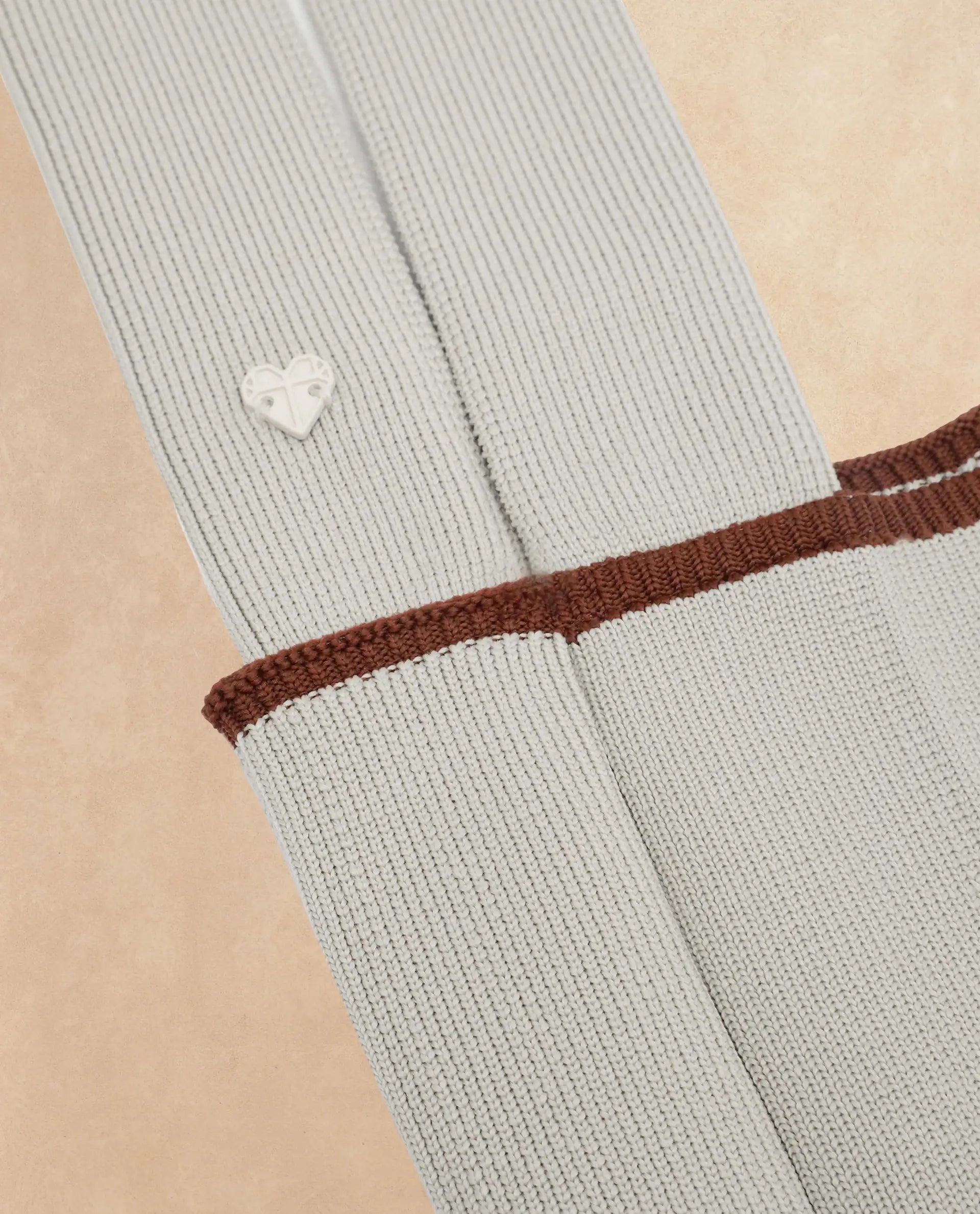 Rareism Articale Women Flounce Beige Fabric Polyester Colorblock Knitted Tote Bag