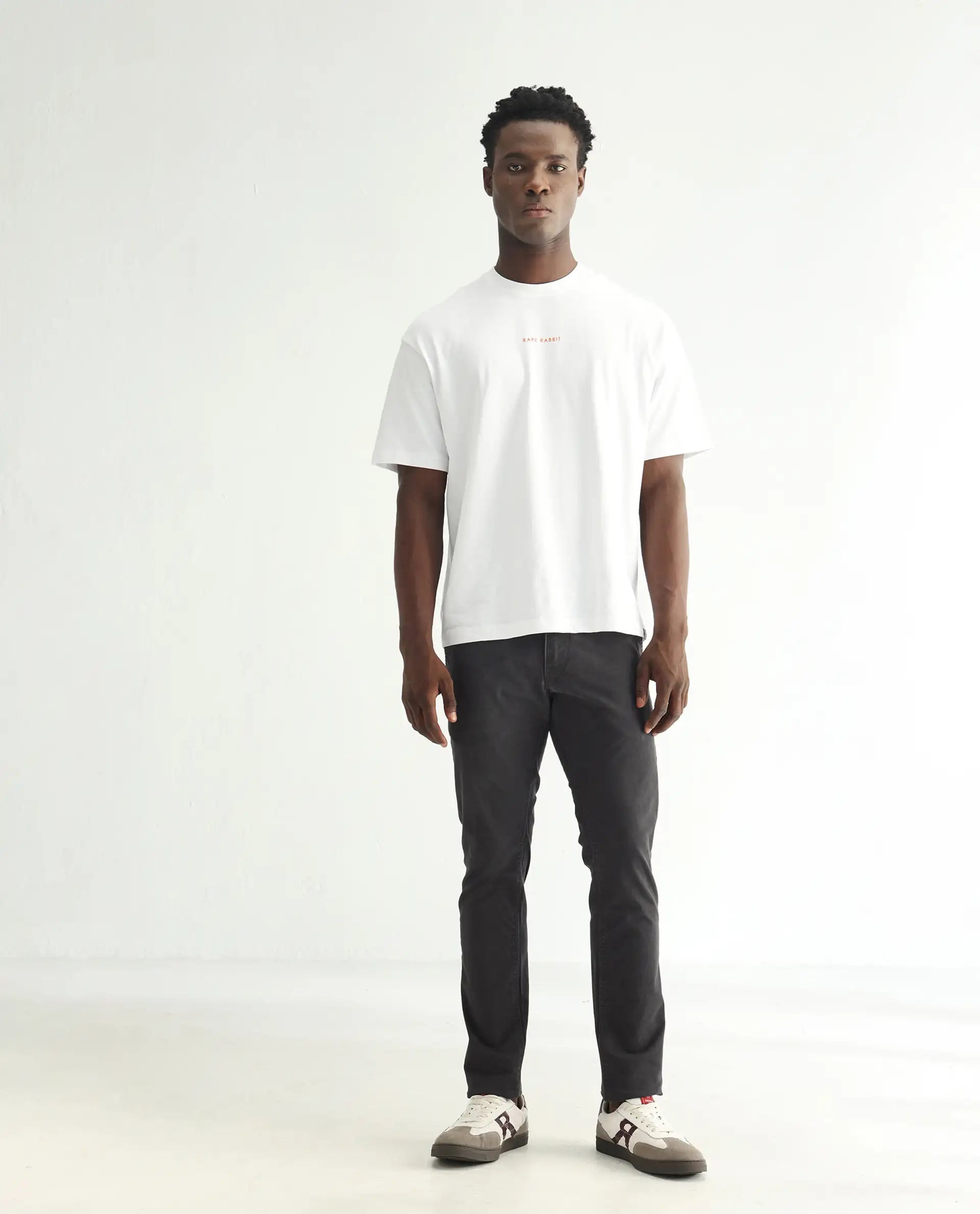 Rare Rabbit Men's Oxin Grey Cotton Plain Hawk Slim Fit Jeans