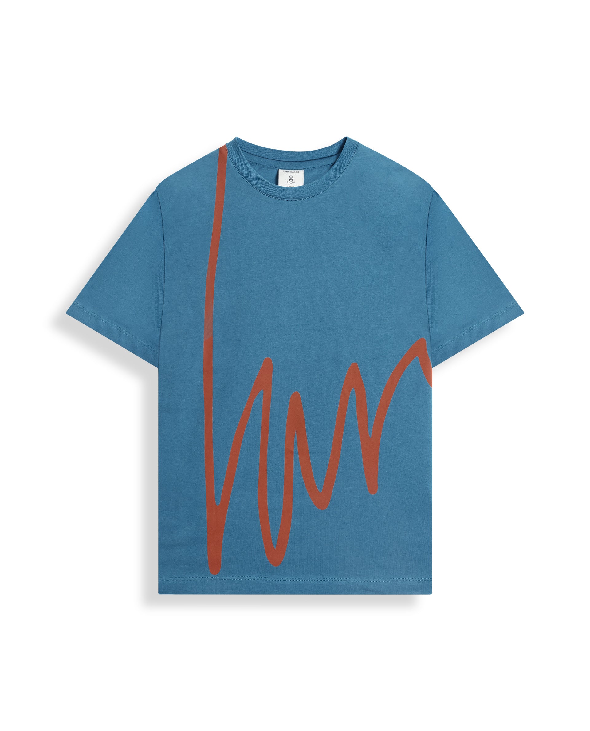 Rare Ones Kids Ezon Turq Cotton Short Sleeve Crew Neck Graphic Signature Print T-Shirt