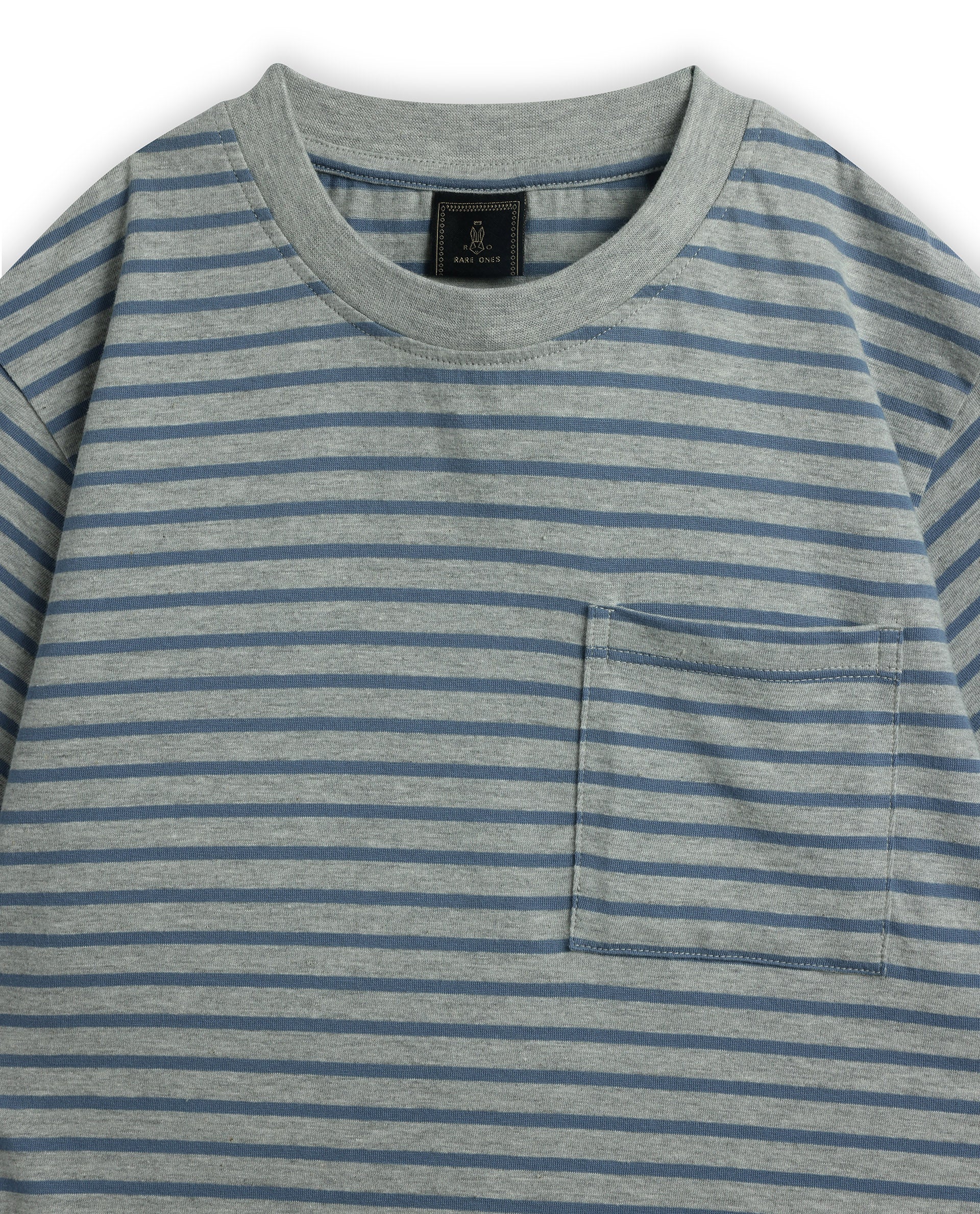 Rare Ones Kids Oto-4 Maroon,Dusky Blue Cotton Half Sleeve Striped Slip-On Closure Regular Fit T-Shirt (Pack Of 2)