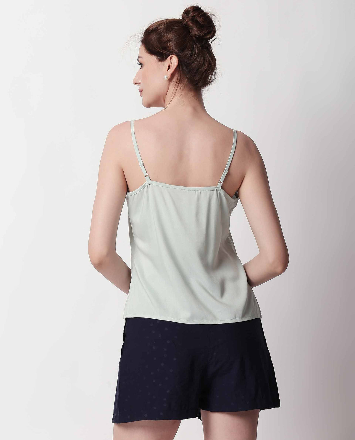 Rareism Women Copper Navy Shorts Solid