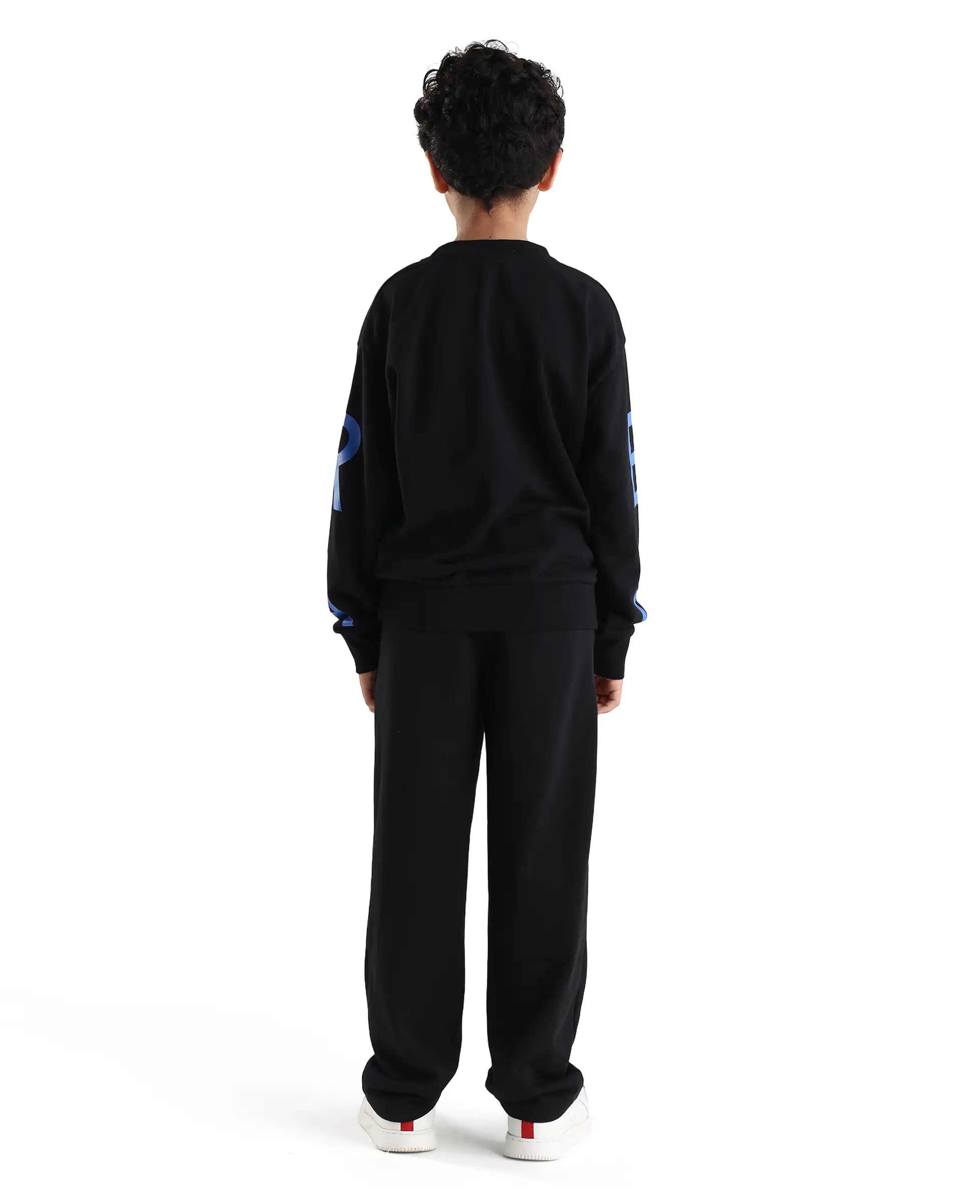 Rare Ones Kids Arno-B Black Cotton Blend Drawstring Closure Regular Fit Trackpant