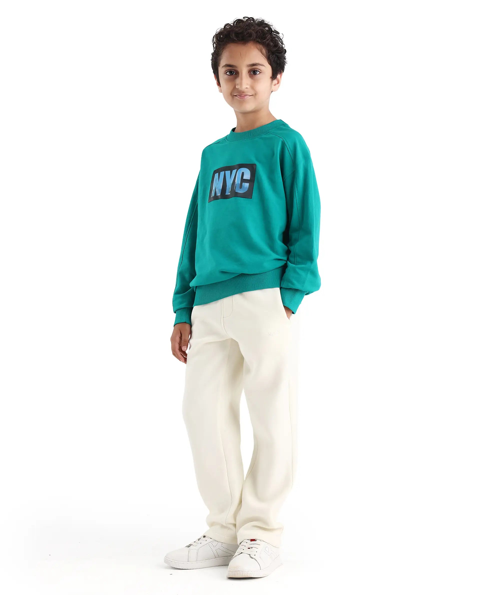 Rare Ones Kids Drew-B Off White Cotton Blend Regular Fit Trackpant