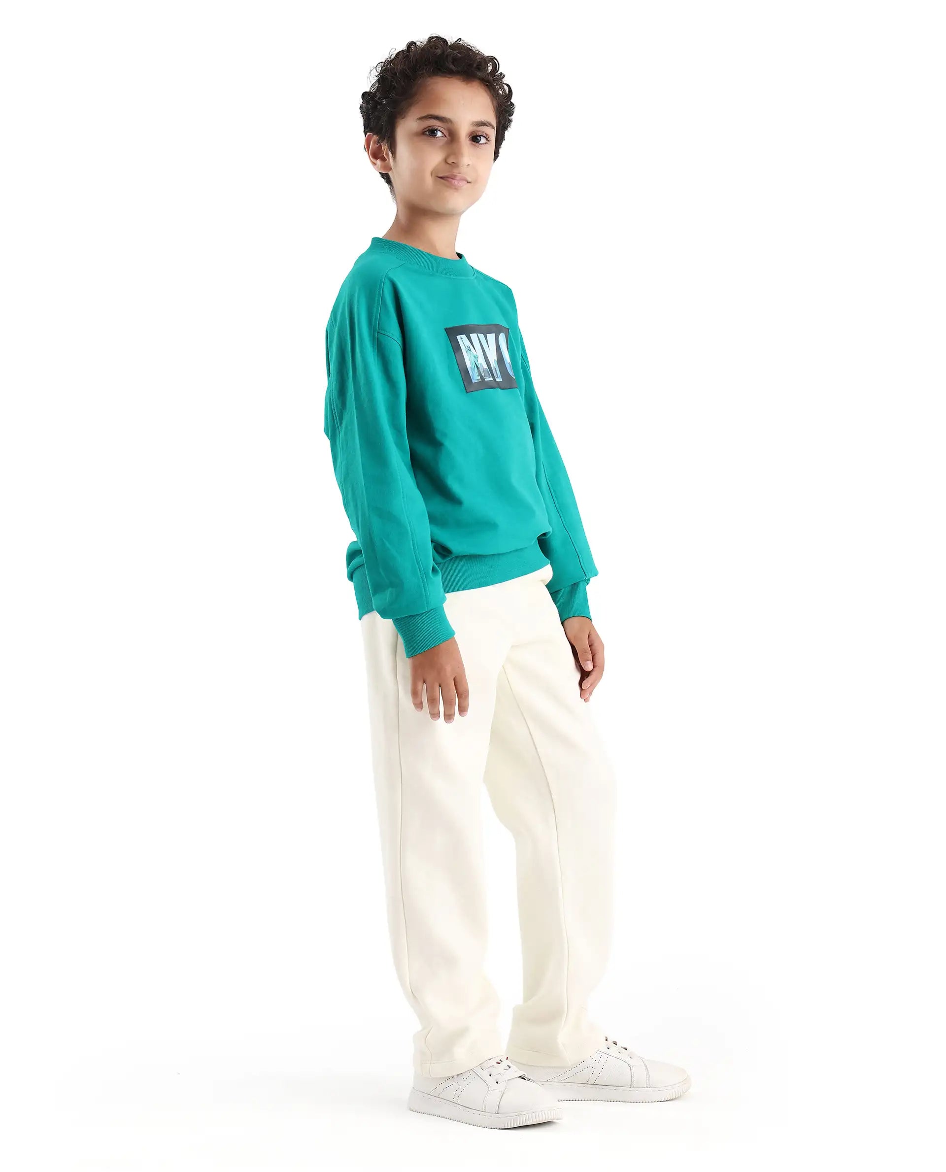 Rare Ones Kids Drew-B Off White Cotton Blend Regular Fit Trackpant