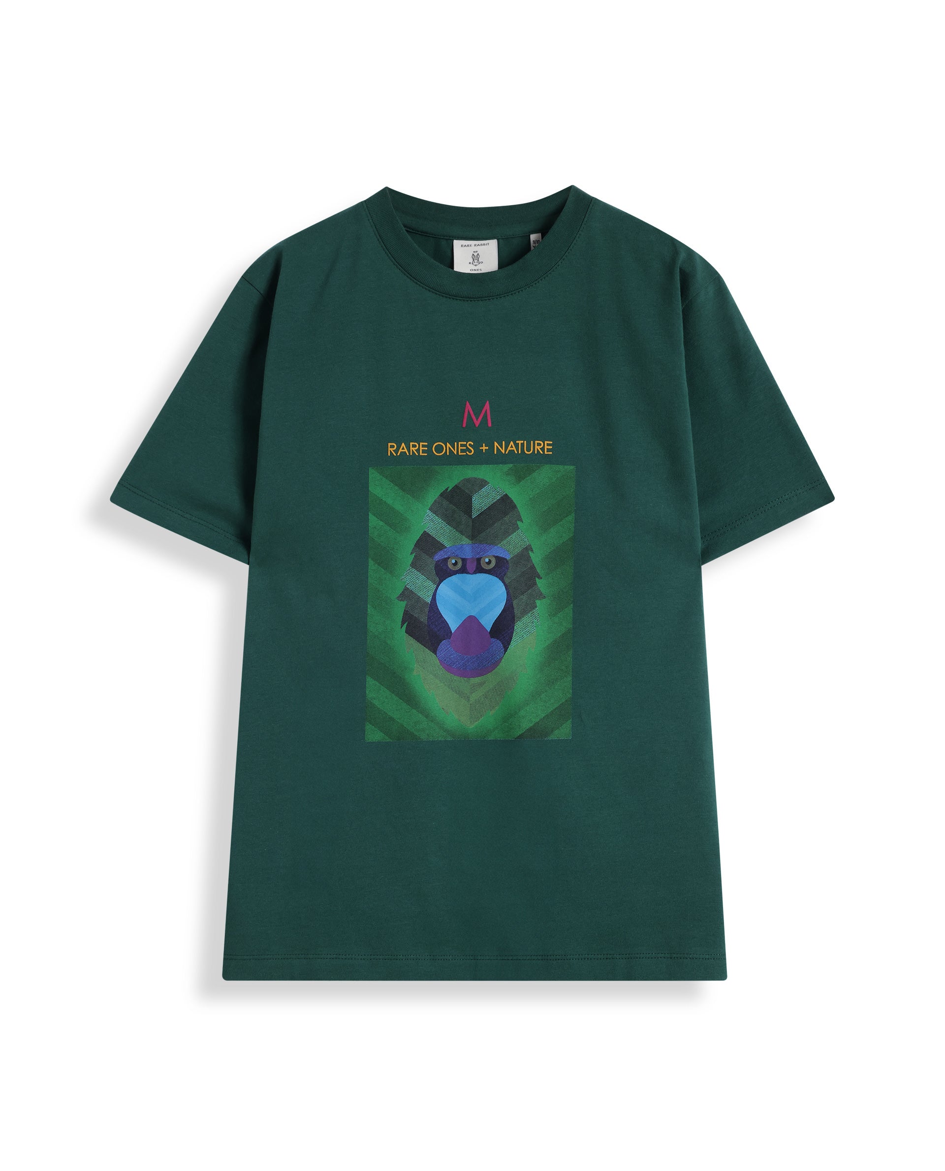 Rare Ones Kids Well Green Cotton Half Sleeves Regular Crew Neck Graphic Print T-Shirt