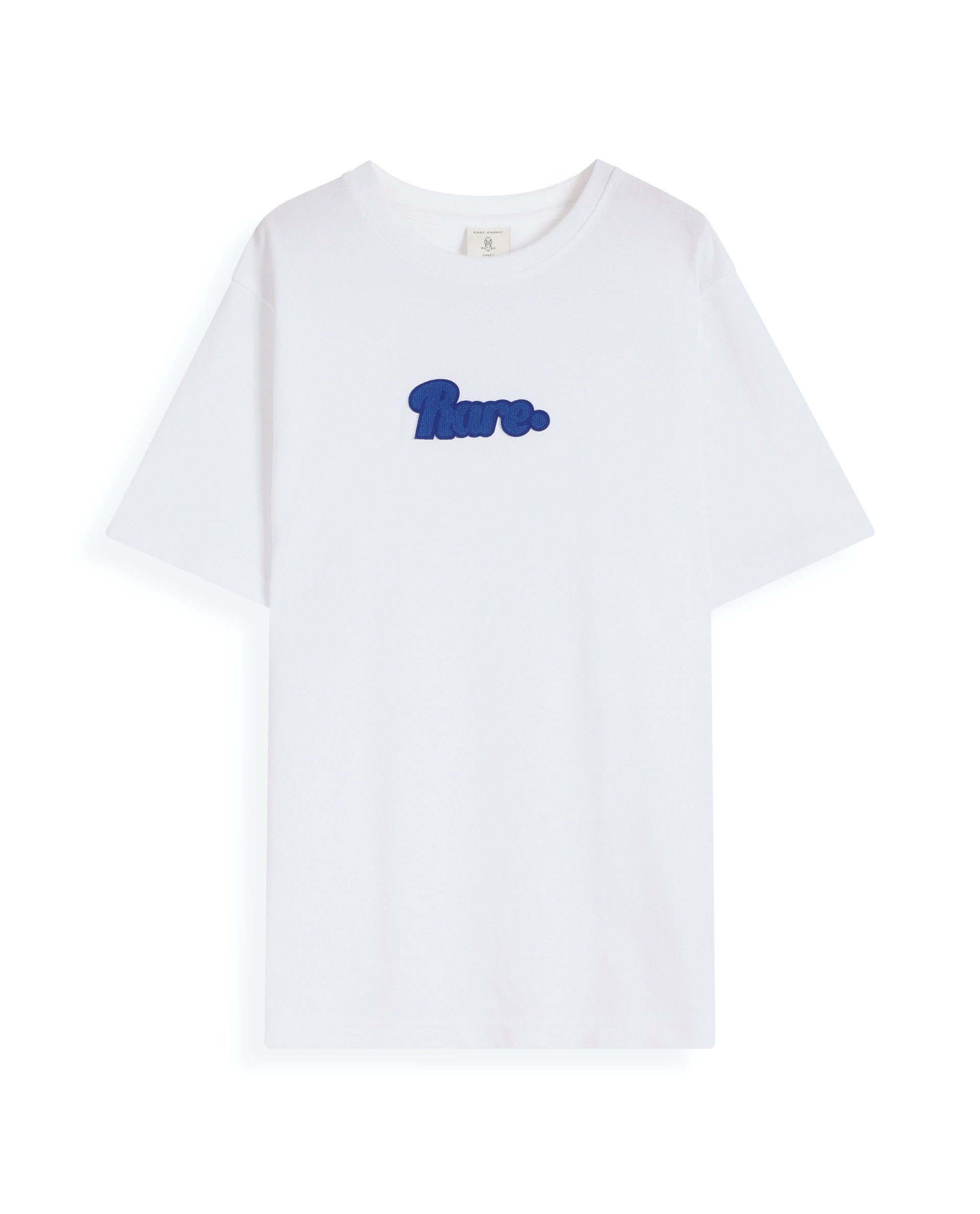 Rare Ones Kids Ride White Cotton Half Sleeves Crew Neck Oversized Fit Towel Embroidery T-Shirt