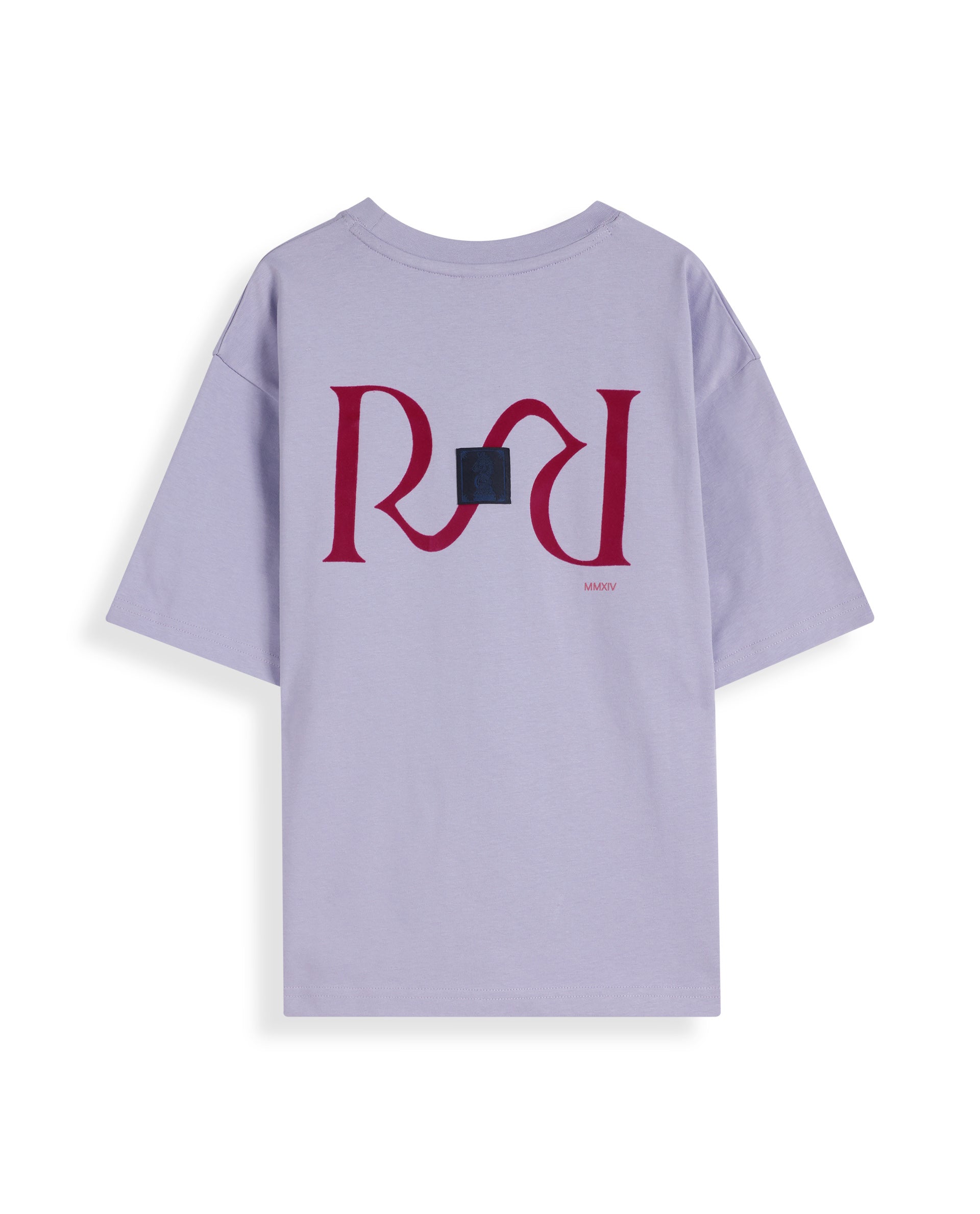 Rare Ones Kids Feg Dusky Purple Cotton Half Sleeves Oversized Crew Neck Graphic Back Print with Applique T-Shirt