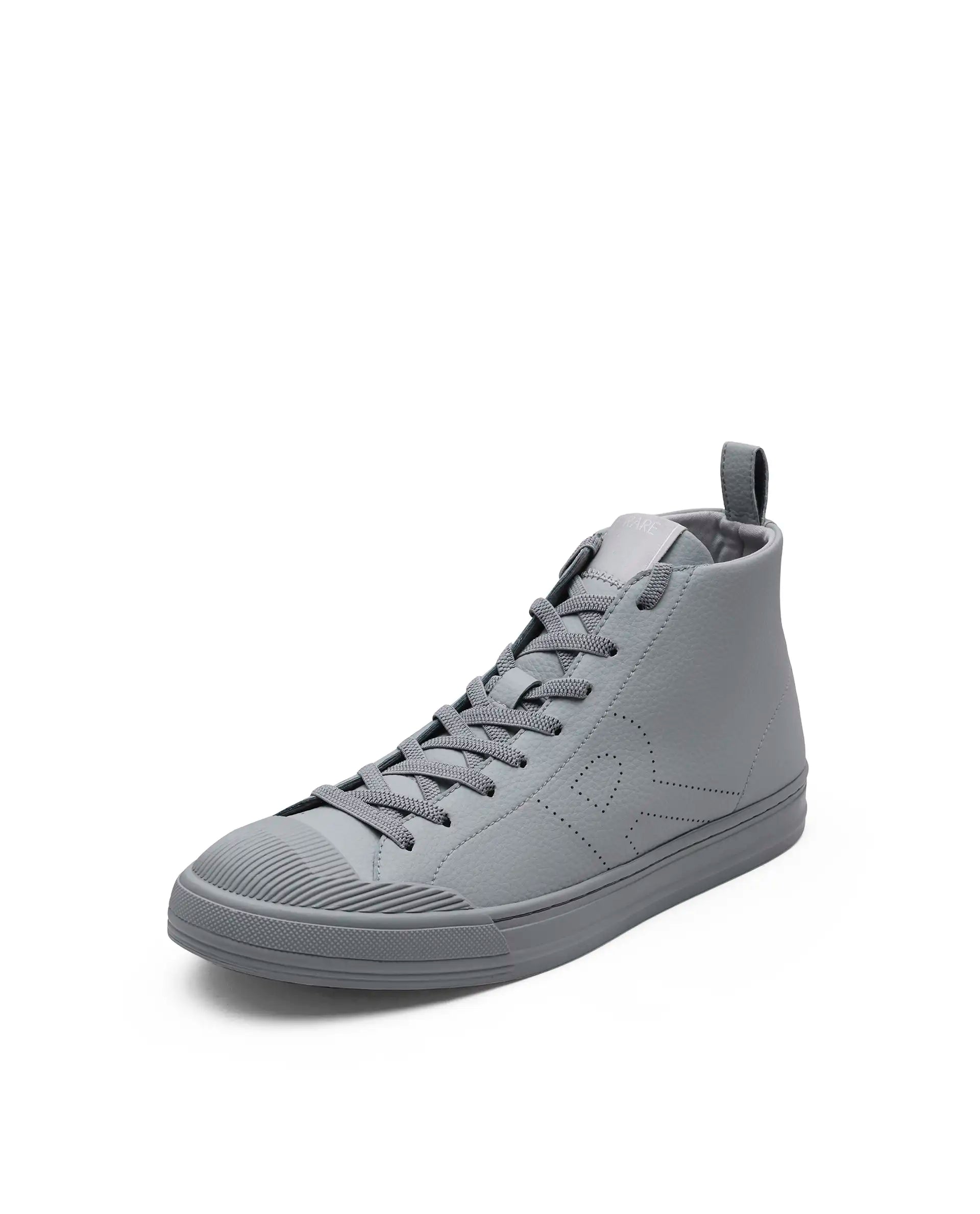 Rare Rabbit Men's Sauron Hi 25 Light Grey Leather Lace-Up Closure Sneaker