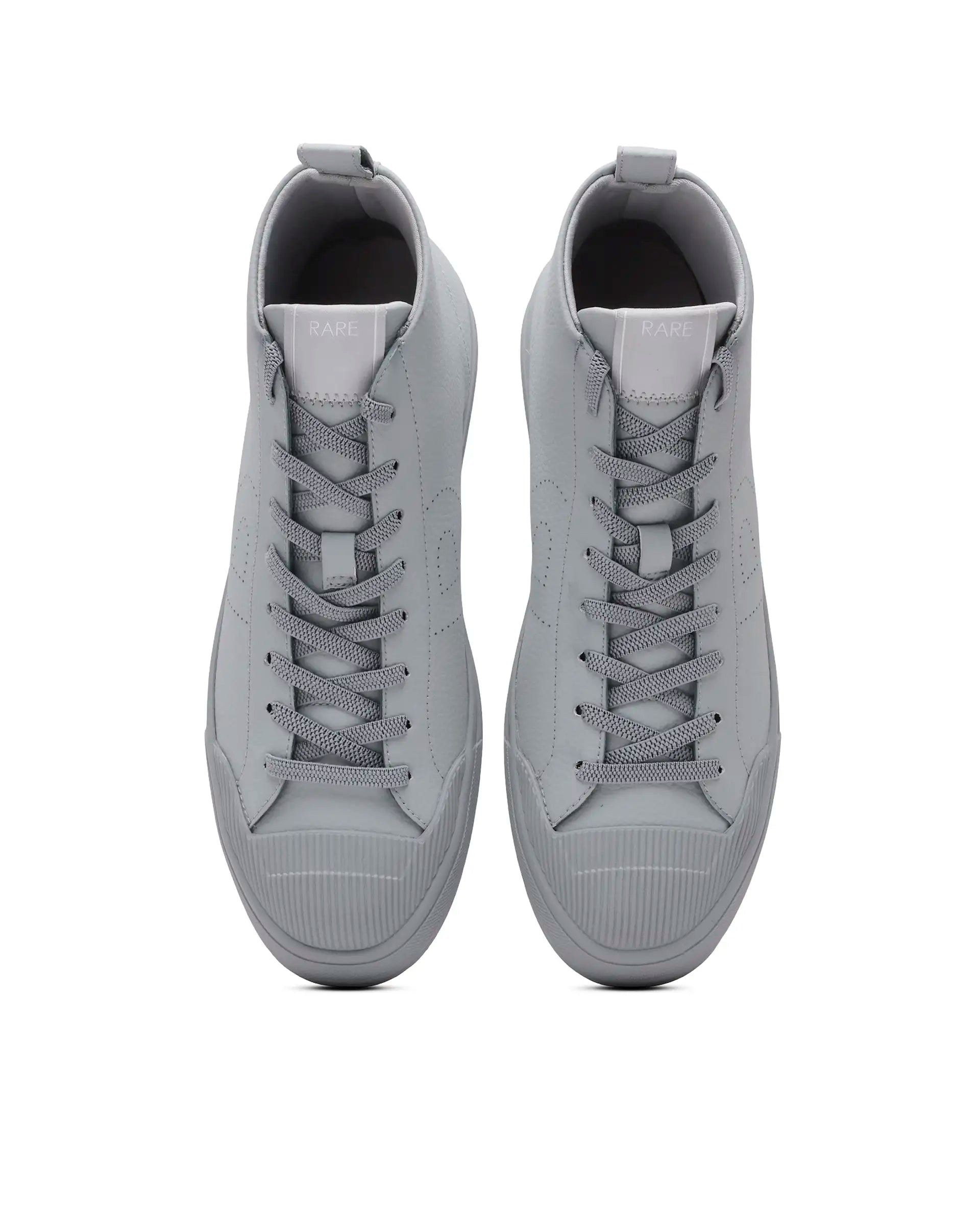 Rare Rabbit Men's Sauron Hi 25 Light Grey Leather Lace-Up Closure Sneaker