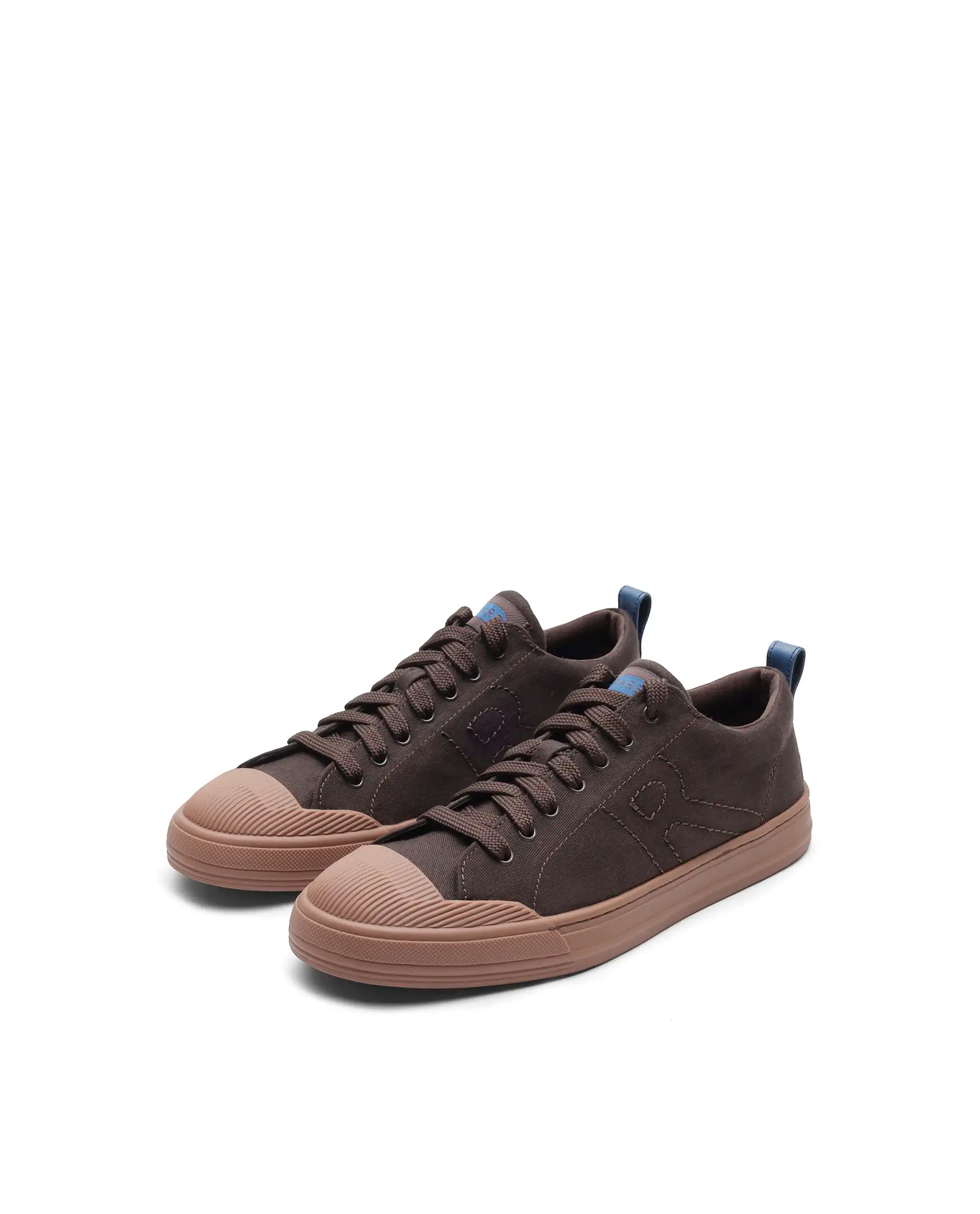 Rare Rabbit Men's Sauron 77 Dark Brown Canvas Fabric Sneaker