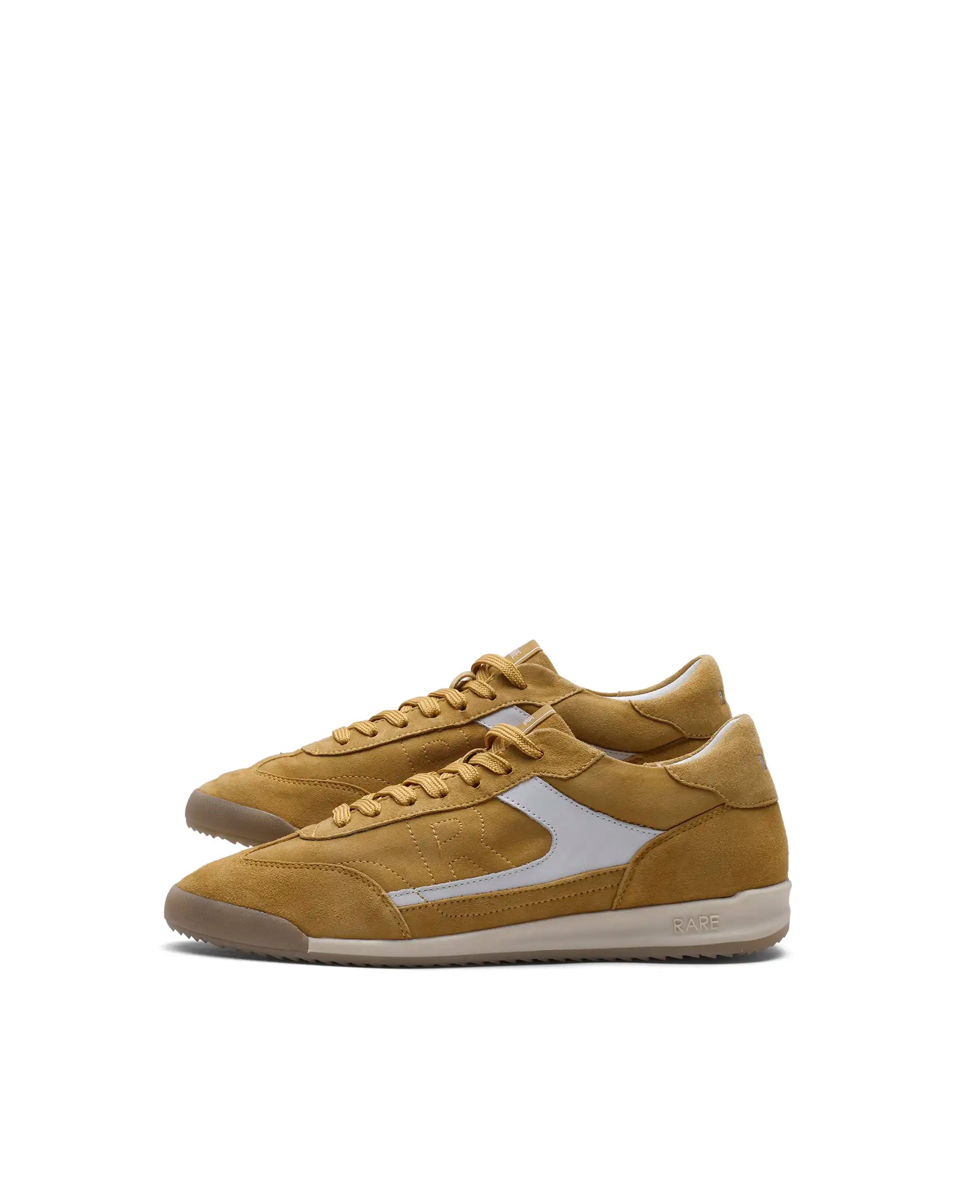 Rare Rabbit Men's Flux Mustard Suede Sneaker