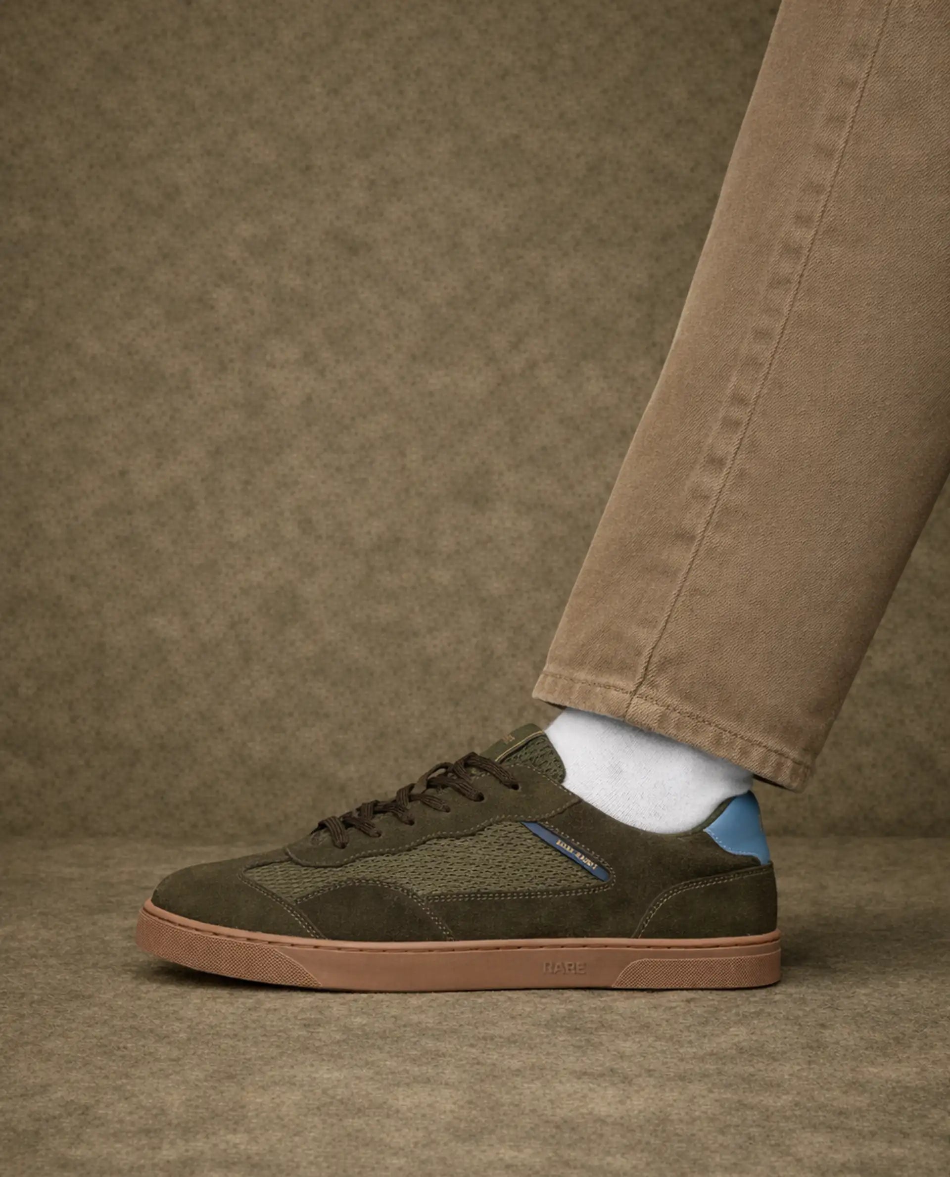 Rare Rabbit Men's Zibot Olive Suede Sneaker