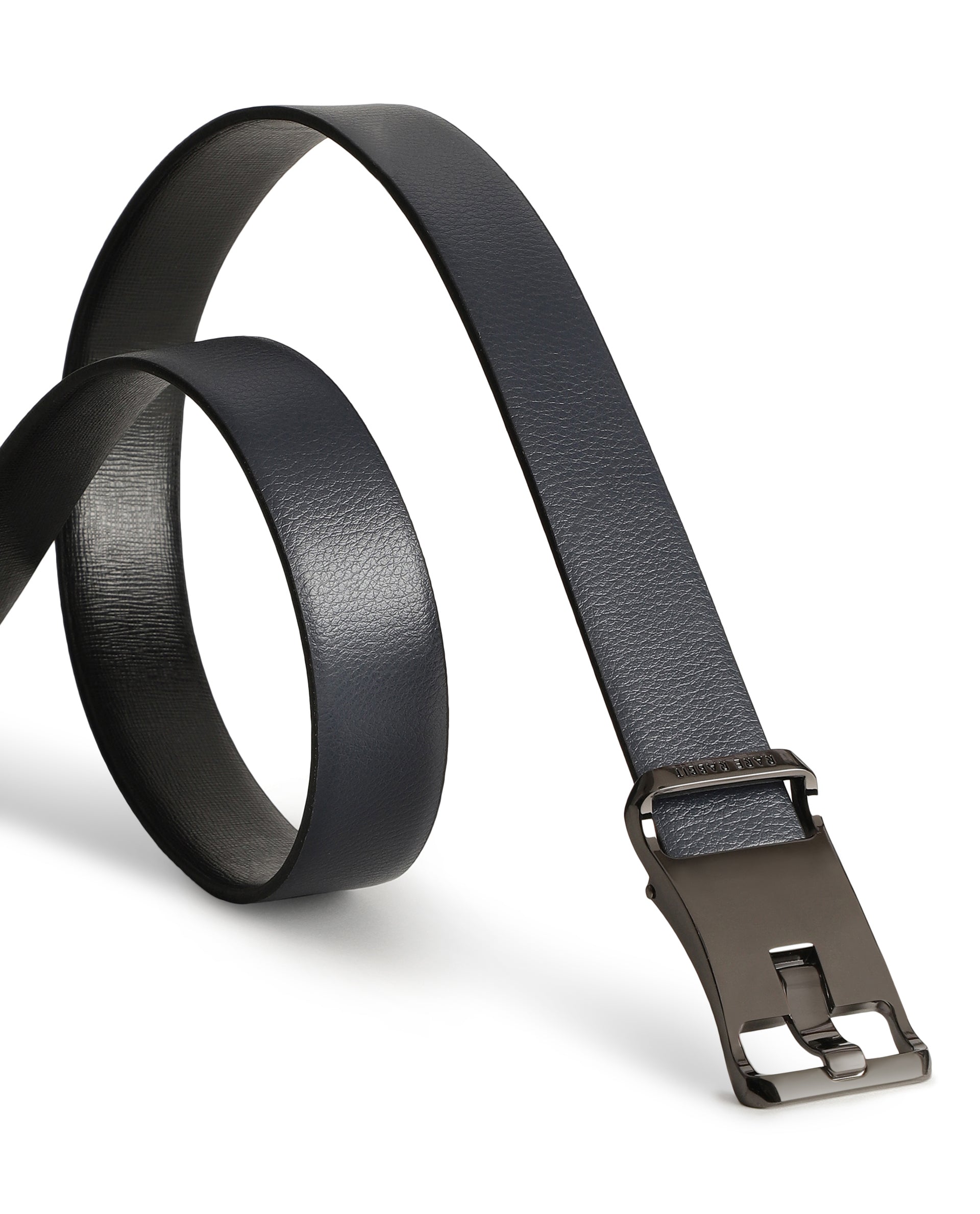 Rare Rabbit Men'S Barton Navy Belt Leather