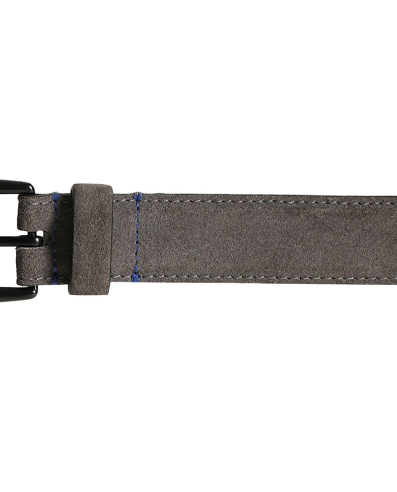Rare Rabbit Men'S Suedo Grey Belt Leather Fabric Solid