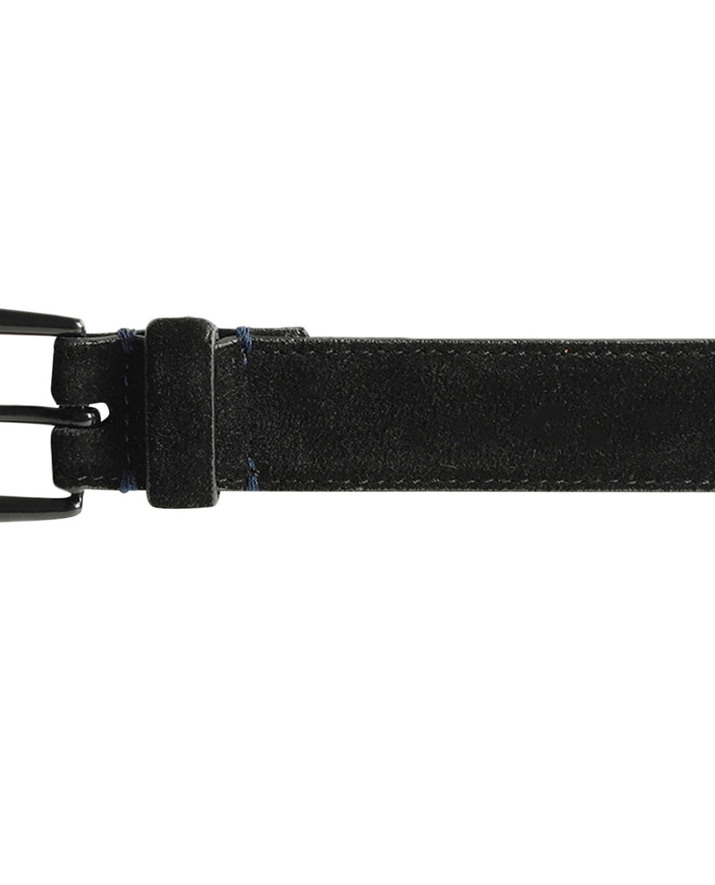 Rare Rabbit Men'S Suedo Black Belt Leather Fabric Solid