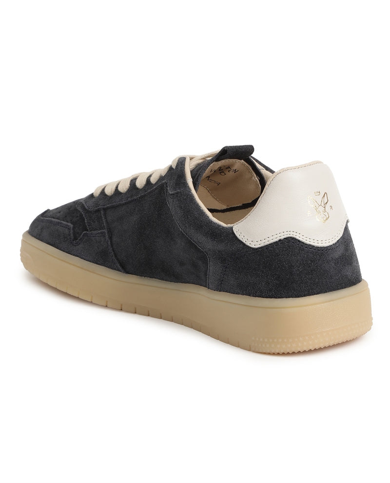 RARE RABBIT MEN'S WOOLTON NAVY SHOE ROUND TOE SMART CASUAL SUEDE LEATHER SNEAKER