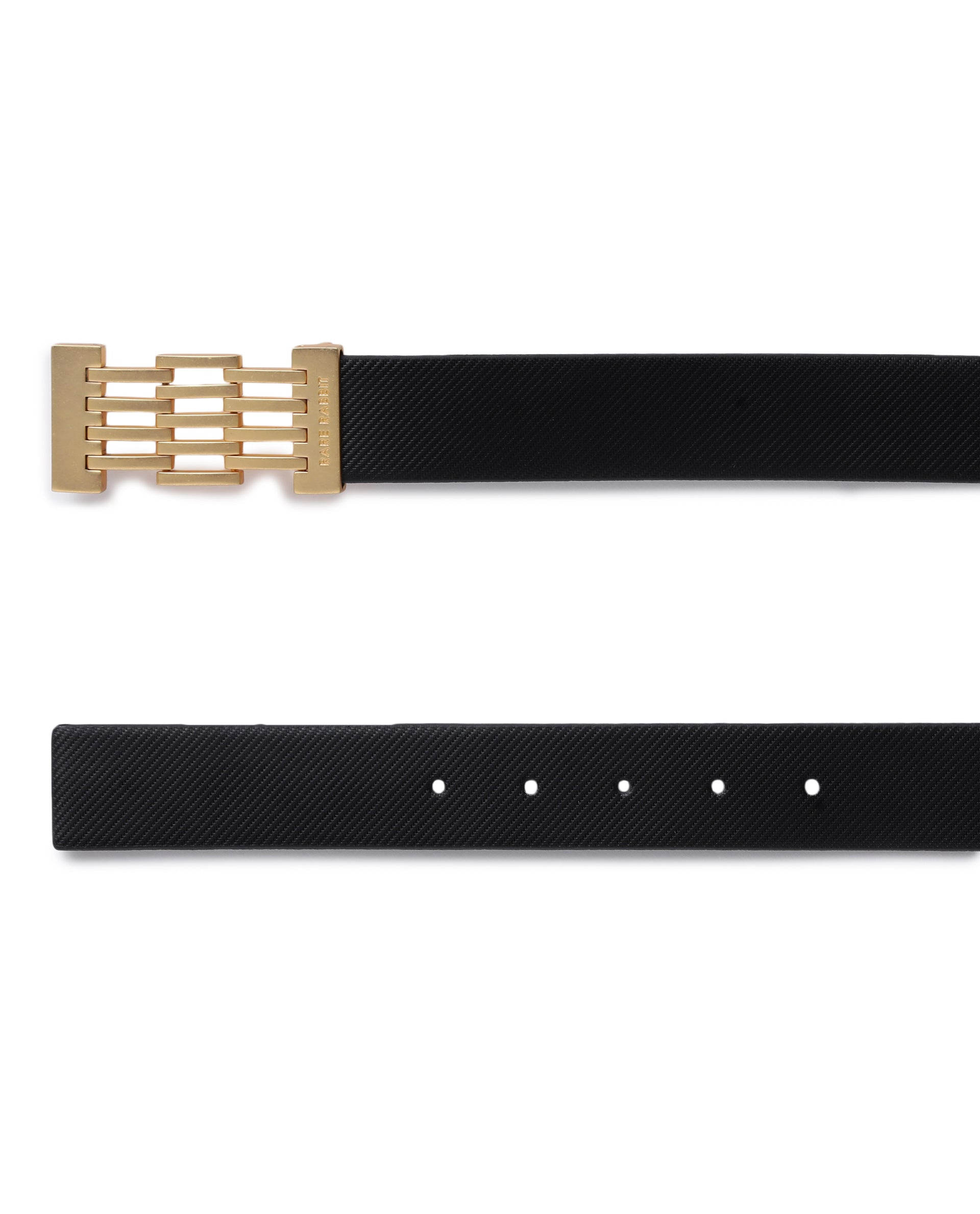 Rare Rabbit Men'S Ribs Black Belt Leather