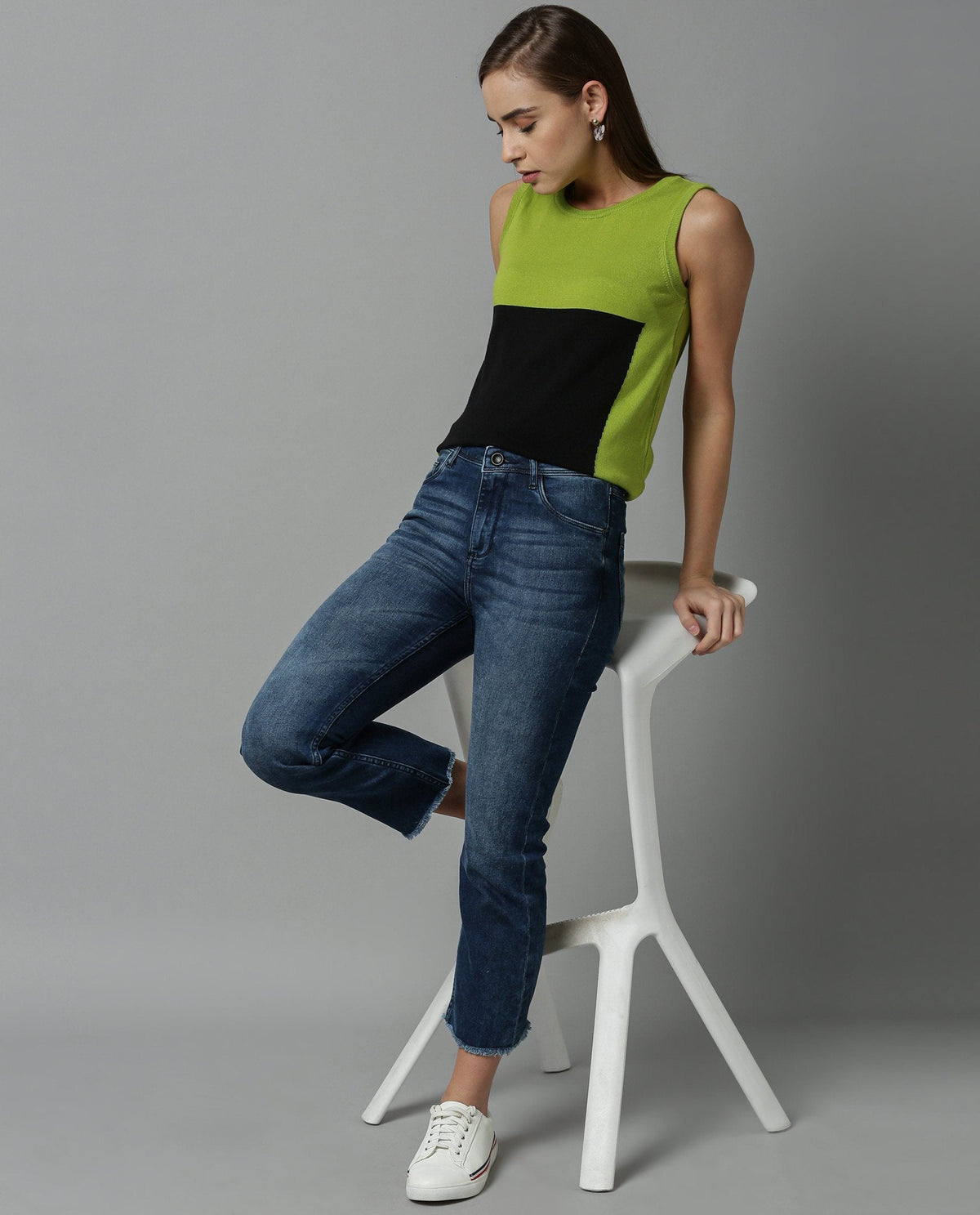 Rareism Women Libra Green Top Sleeveless