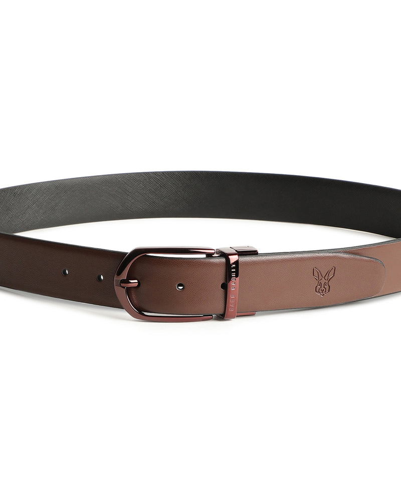 REVERSIBLE WITH TEXTURE & SOLID BELT FOR MEN