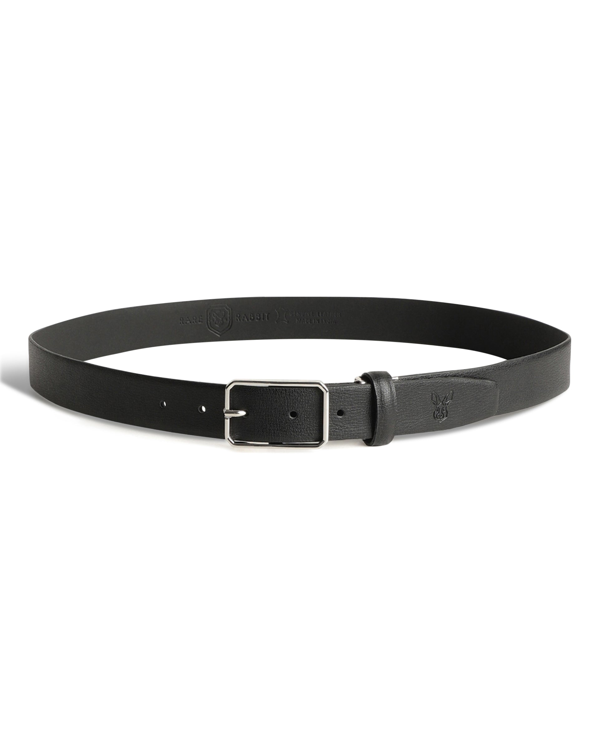 Rare Rabbit Men'S Cult Black Belt Leather