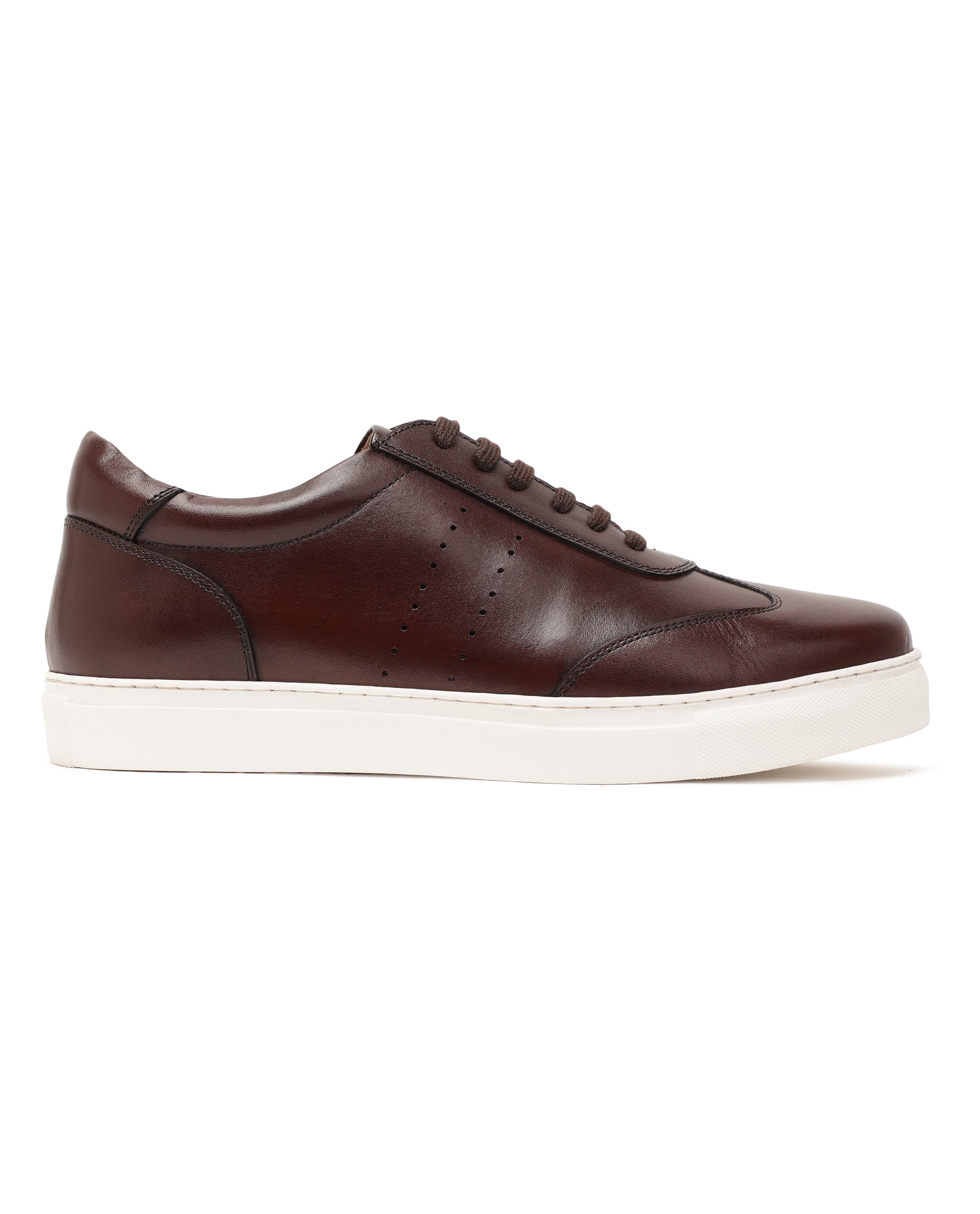 Buy JACK AND JONES Brown Leather Low Tops Lace Up Mens Sneakers | Shoppers  Stop