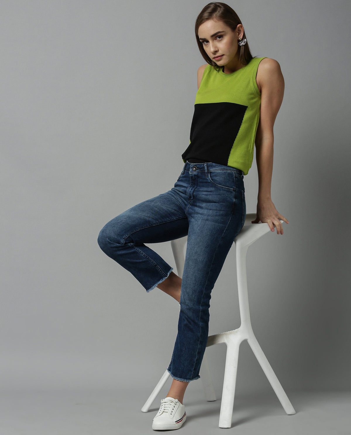 Rareism Women Libra Green Top Sleeveless