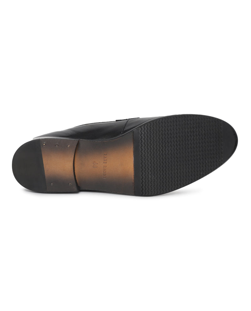Rare Rabbit Men's Devon Black Full Grain Leather Smart Formal Loafers Shoes