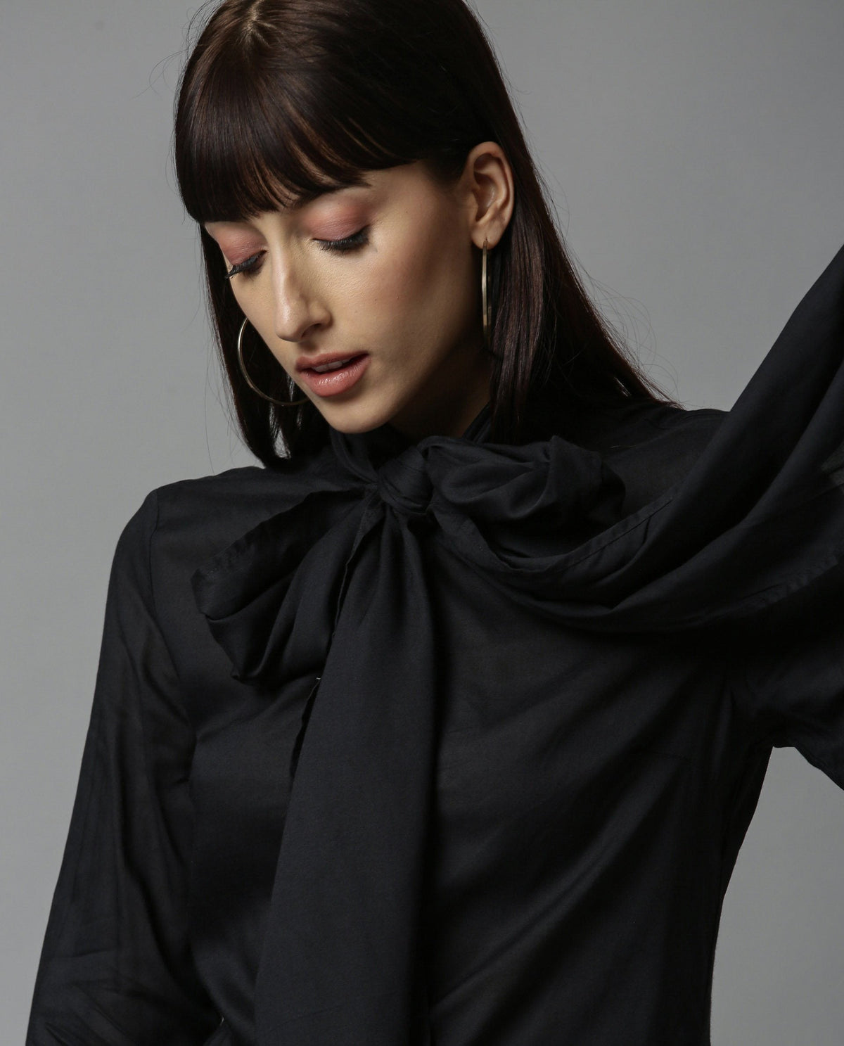 Rareism Women Melody Black Top Full Sleeves Solid