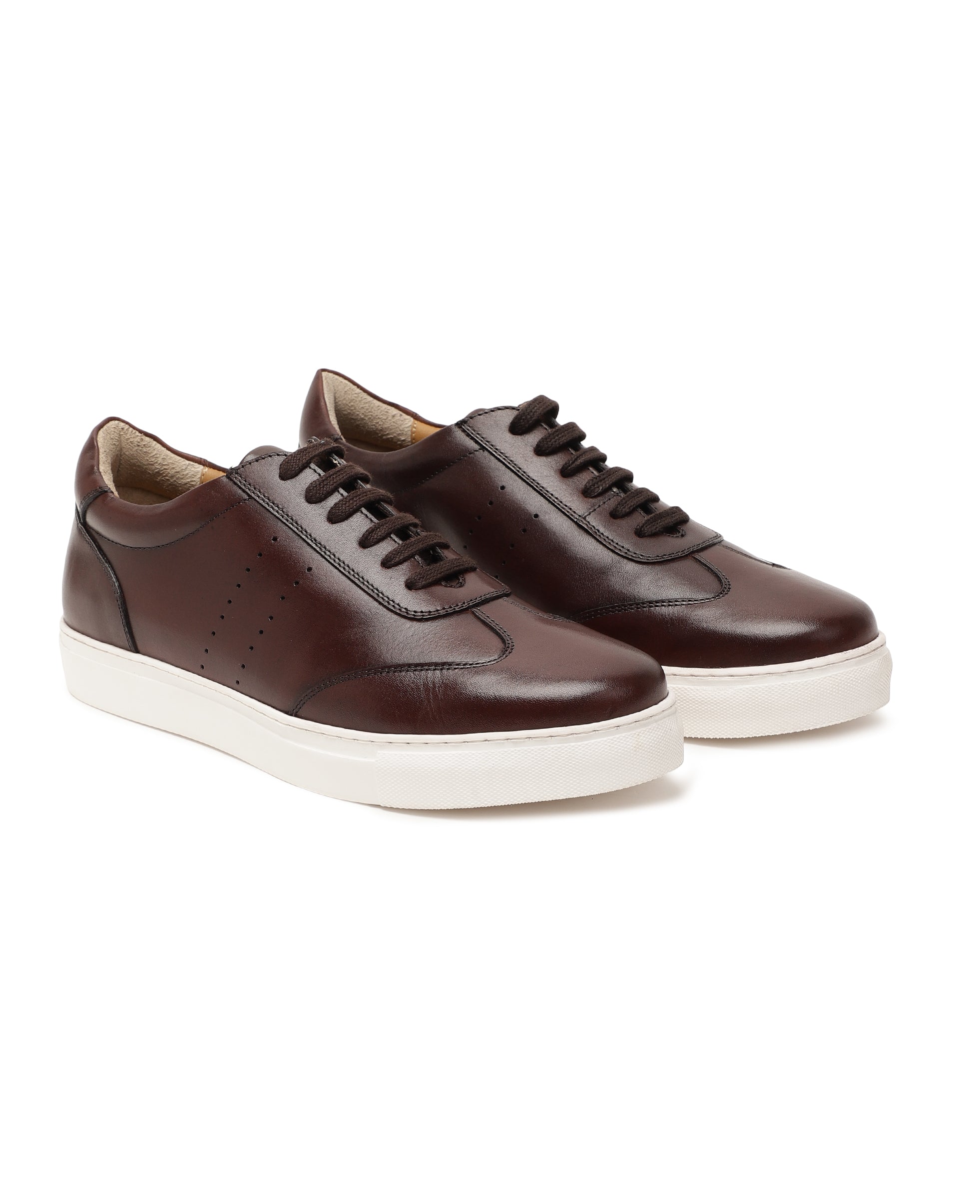 Rare Rabbit Men's Sterre 1 Brown Classic Oxford Styled Low-Top Sneakers Shoes