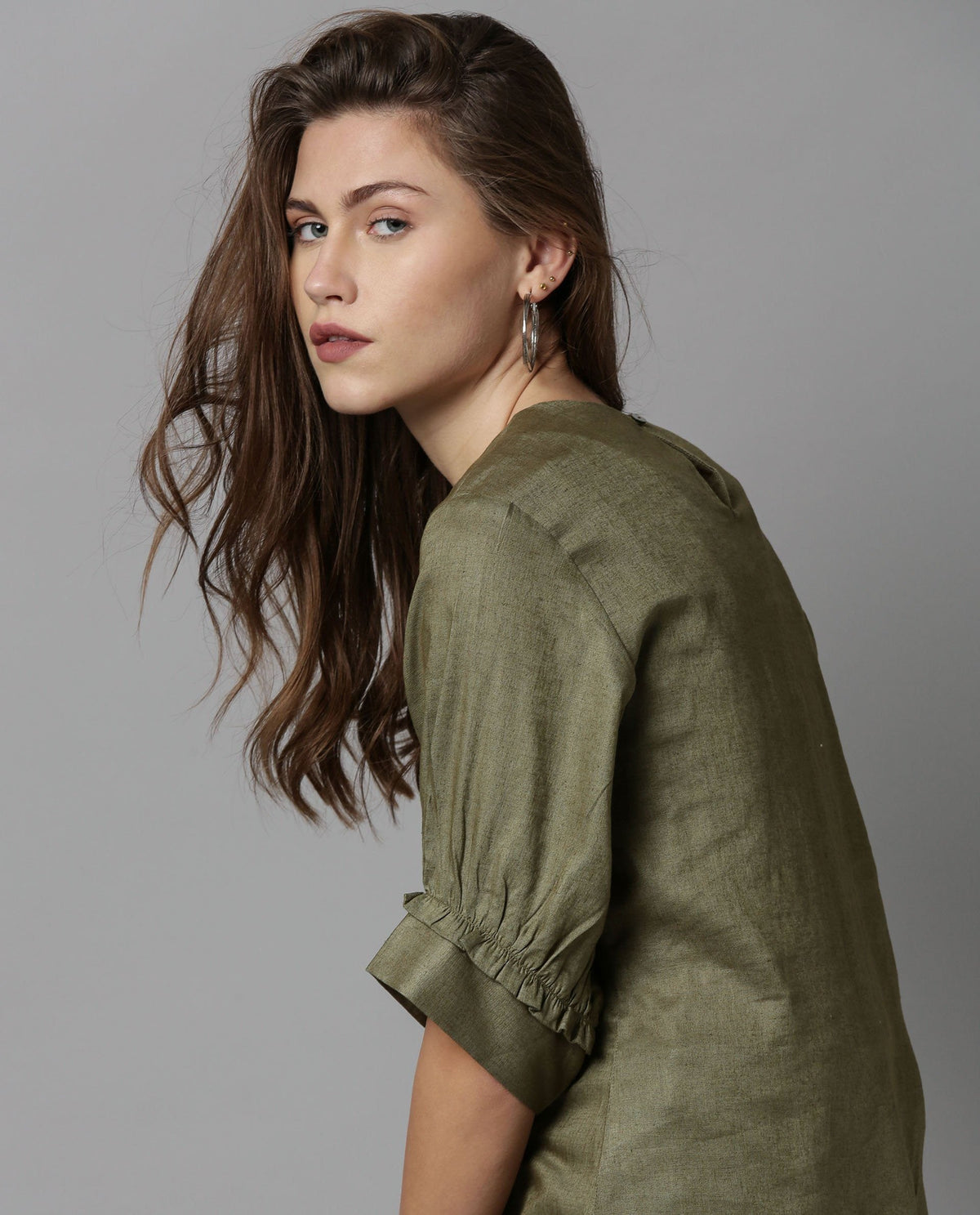 Rareism Women Messi Green Top Short Sleeves Solid