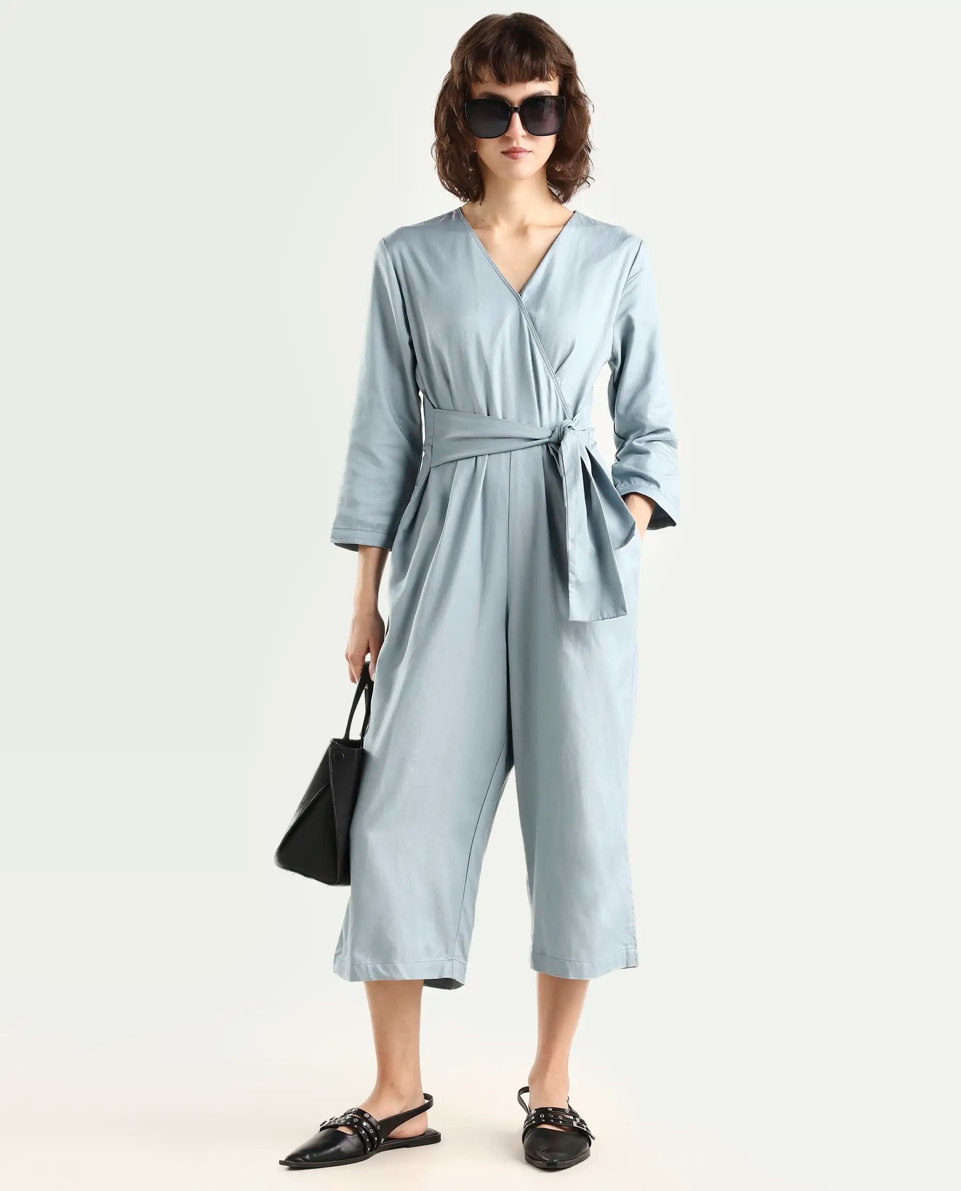 Rareism Women's Plain Tencel Jumpsuit Jumpsuit