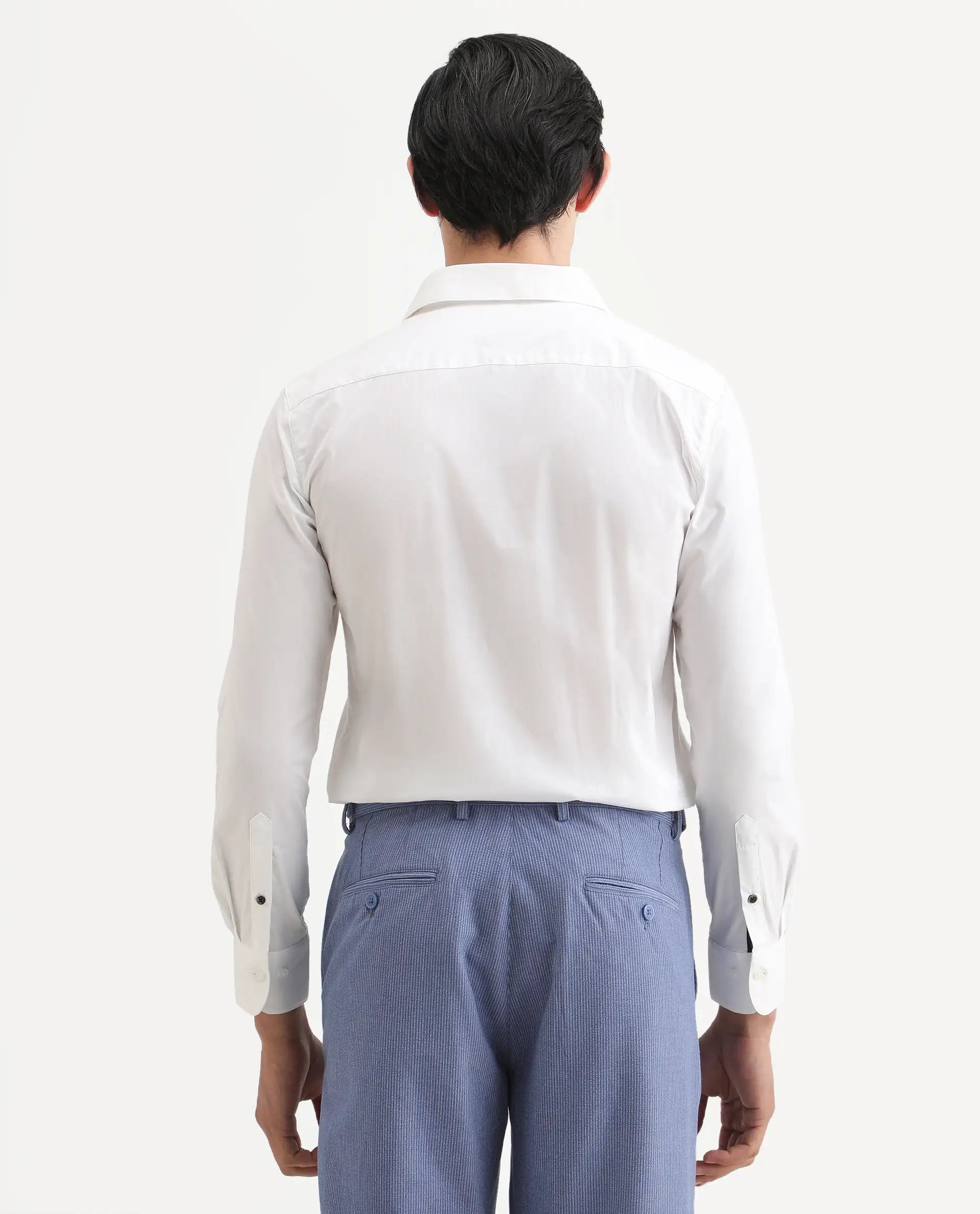 Rare Rabbit Men's I Love U White Cotton Embroidered Regular Fit Full Sleeve Collared Shirt