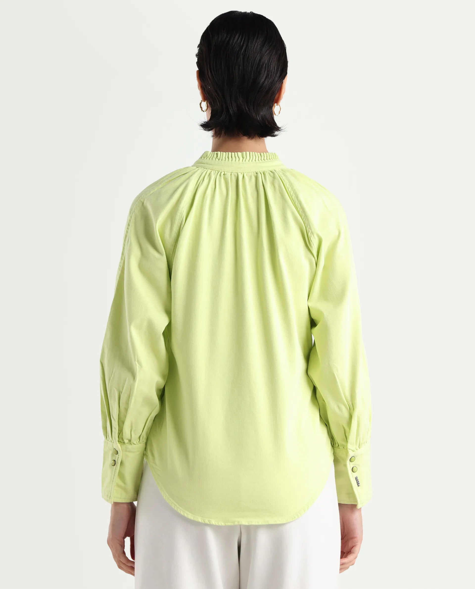 Rareism Women's Bellona Green Cotton Sweetheart Neck Plain Regular Fit Jacket