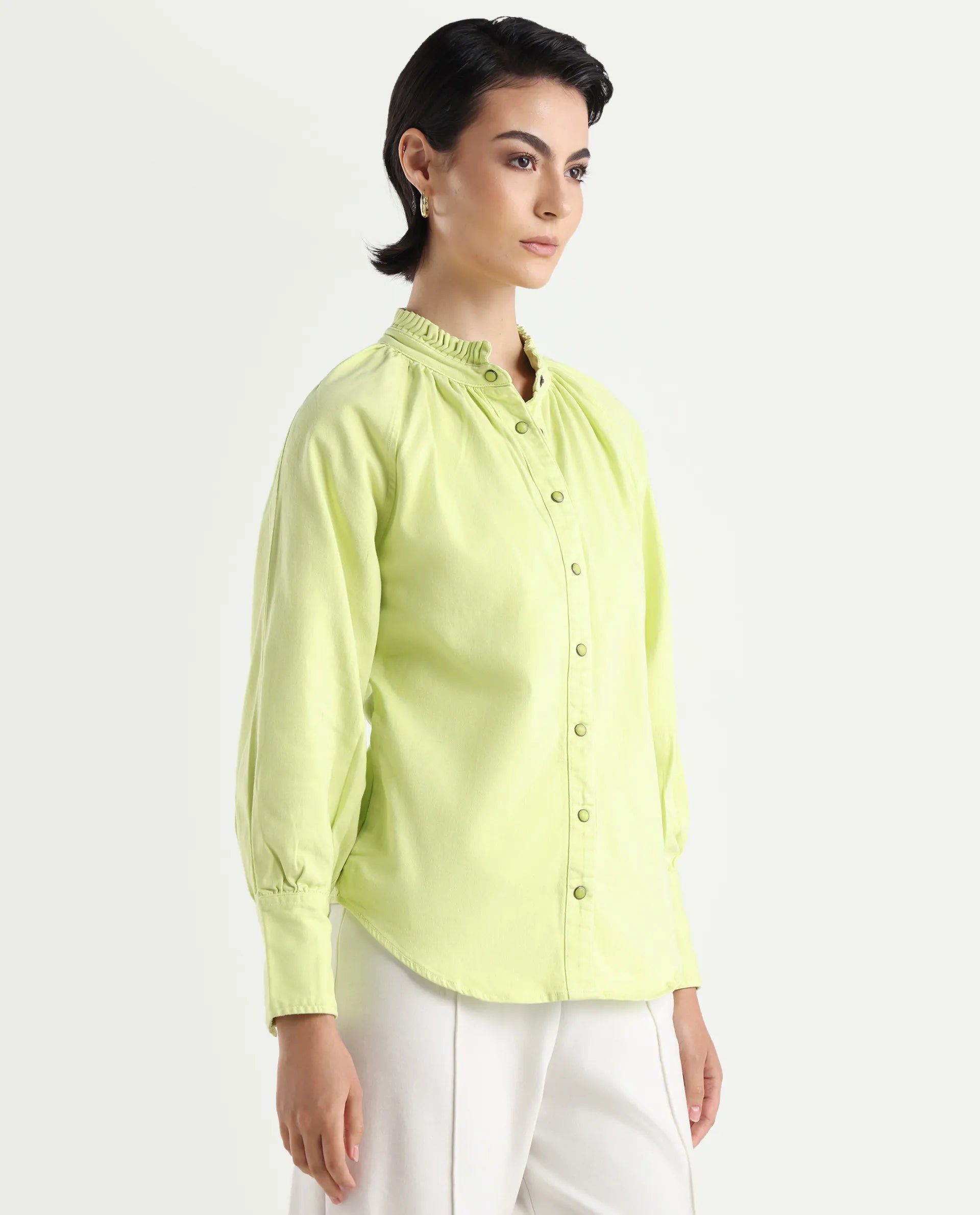 Rareism Women's Bellona Green Cotton Sweetheart Neck Plain Regular Fit Jacket