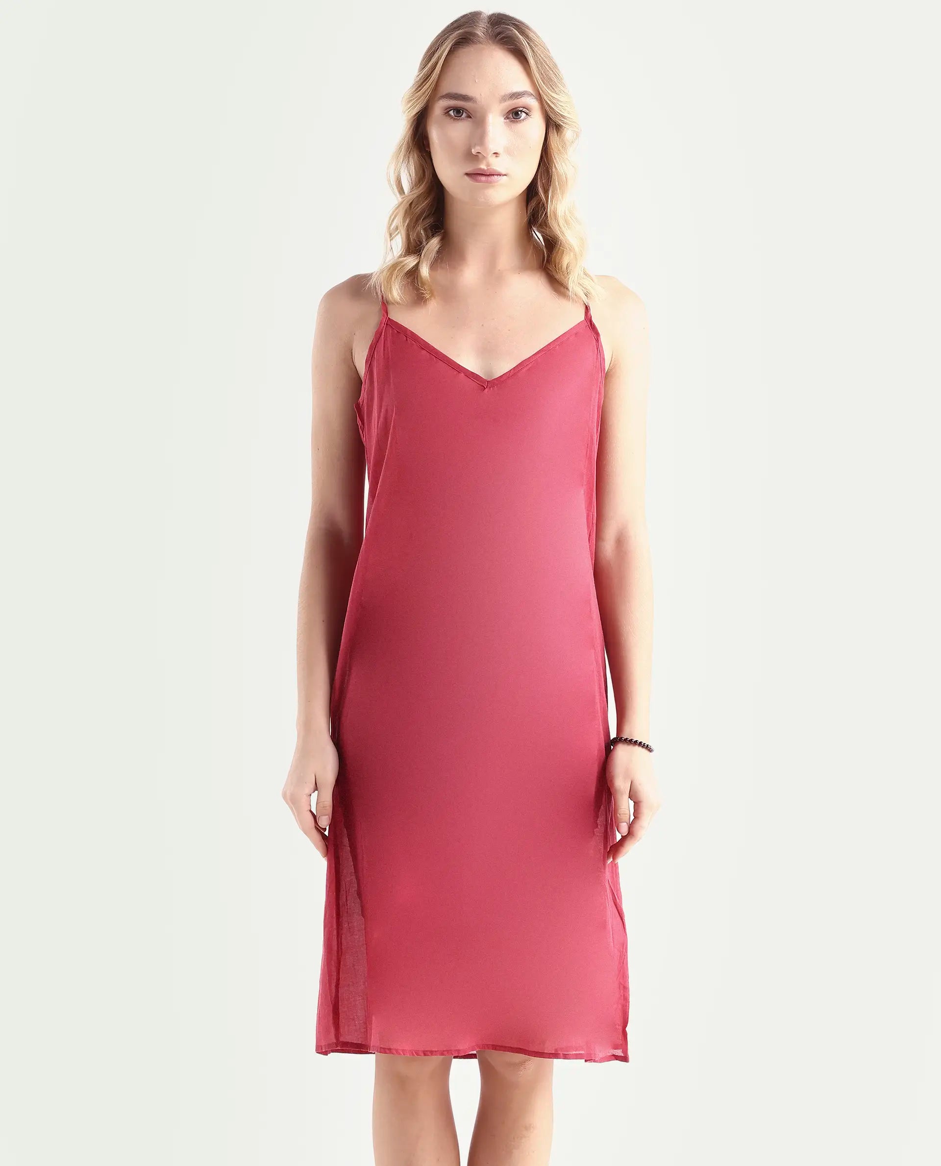 Rareism Women's Ixora Maroon Cotton Spread Collar Floral Print Knee Length Regular Fit Dress