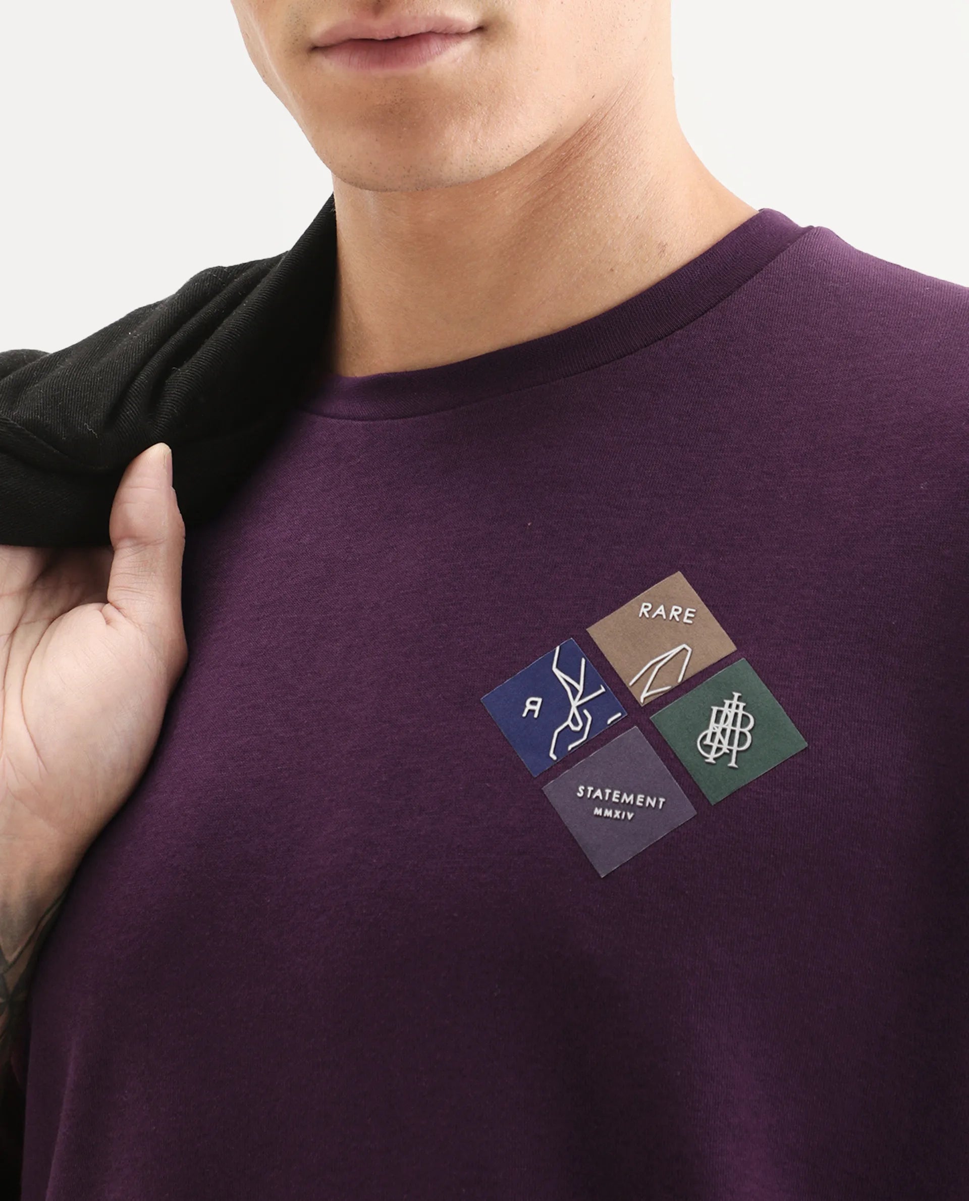 Rare Rabbit Men's Praise Maroon Cotton Graphic Print Relaxed Fit Full Sleeve Crew Neck Sweatshirt