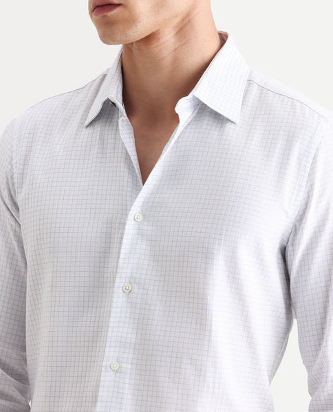 Buy Guild Business - Broad - White Regular Fit Checked Print Shirt ...