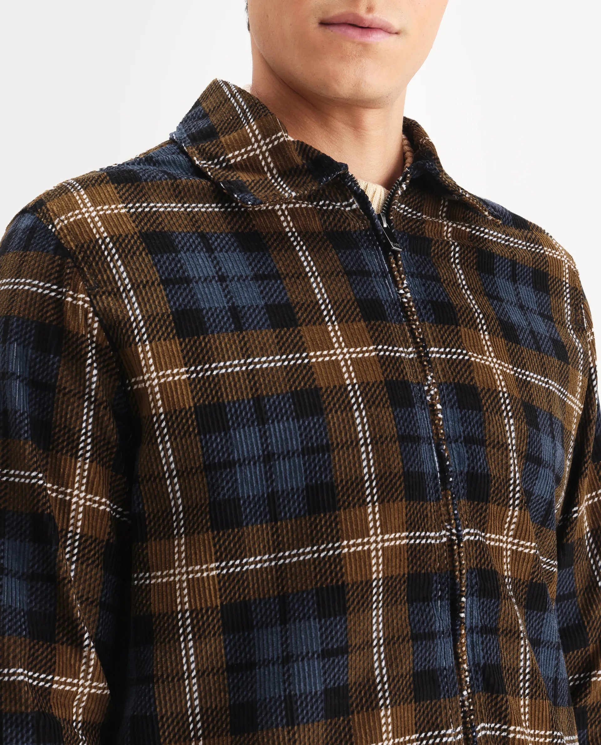 Rare Rabbit Men's Marino Black Cotton Checked Print Relaxed Fit Full Sleeve Collared Shacket