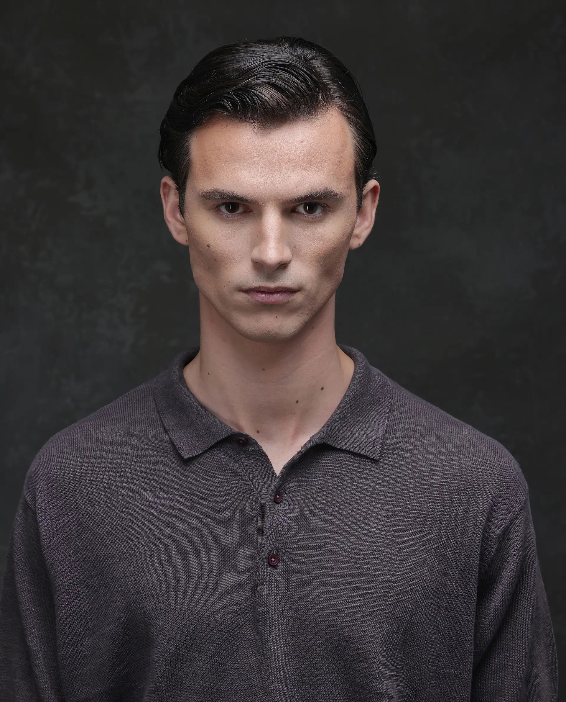 Rare Rabbit Men's Mekko Dusky Brown 100% Linen Plain Regular Fit Half Sleeve Polo