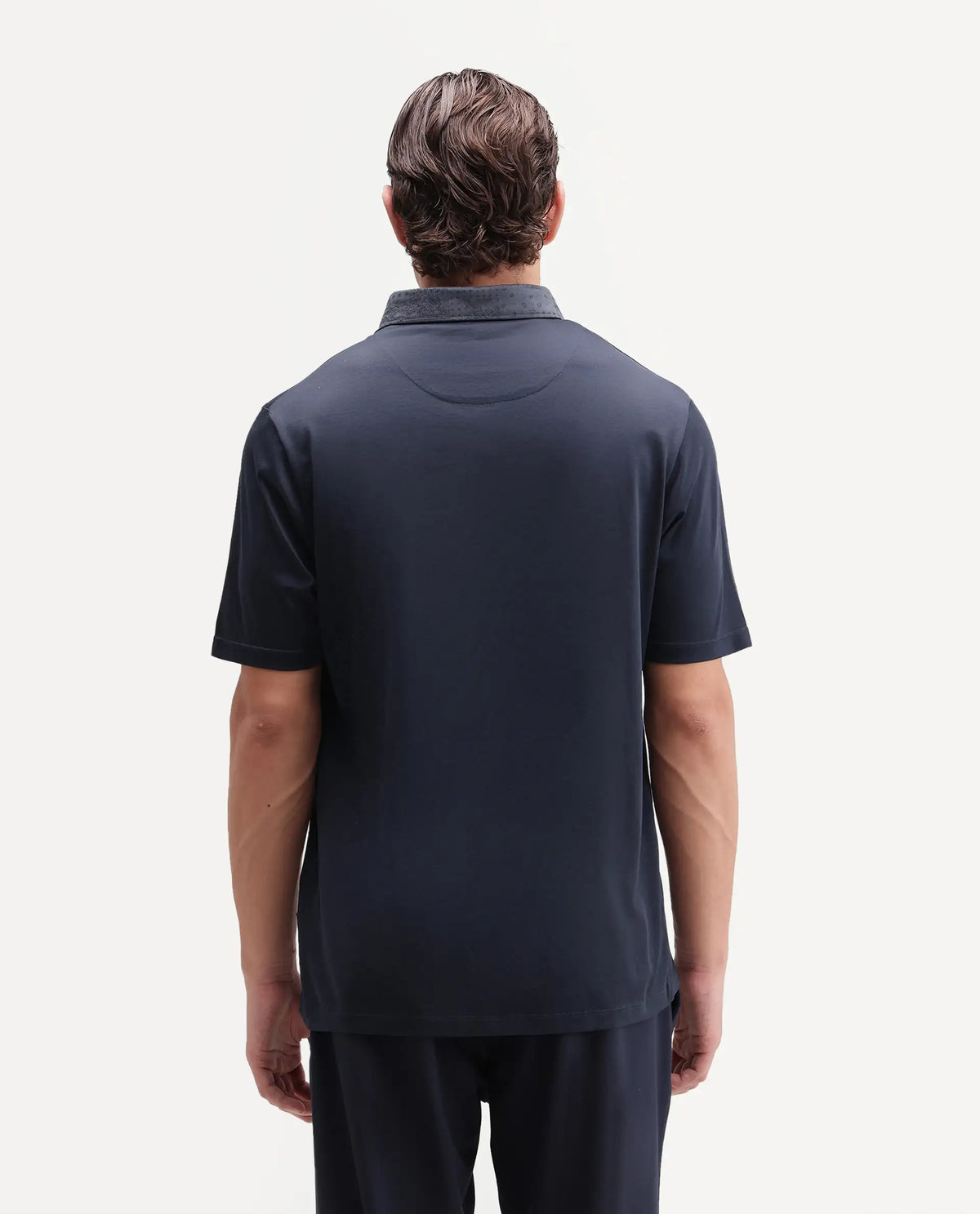 Rare Rabbit Men's Clarance Dusky Navy Cotton Plain Regular Fit Half Sleeve Polo