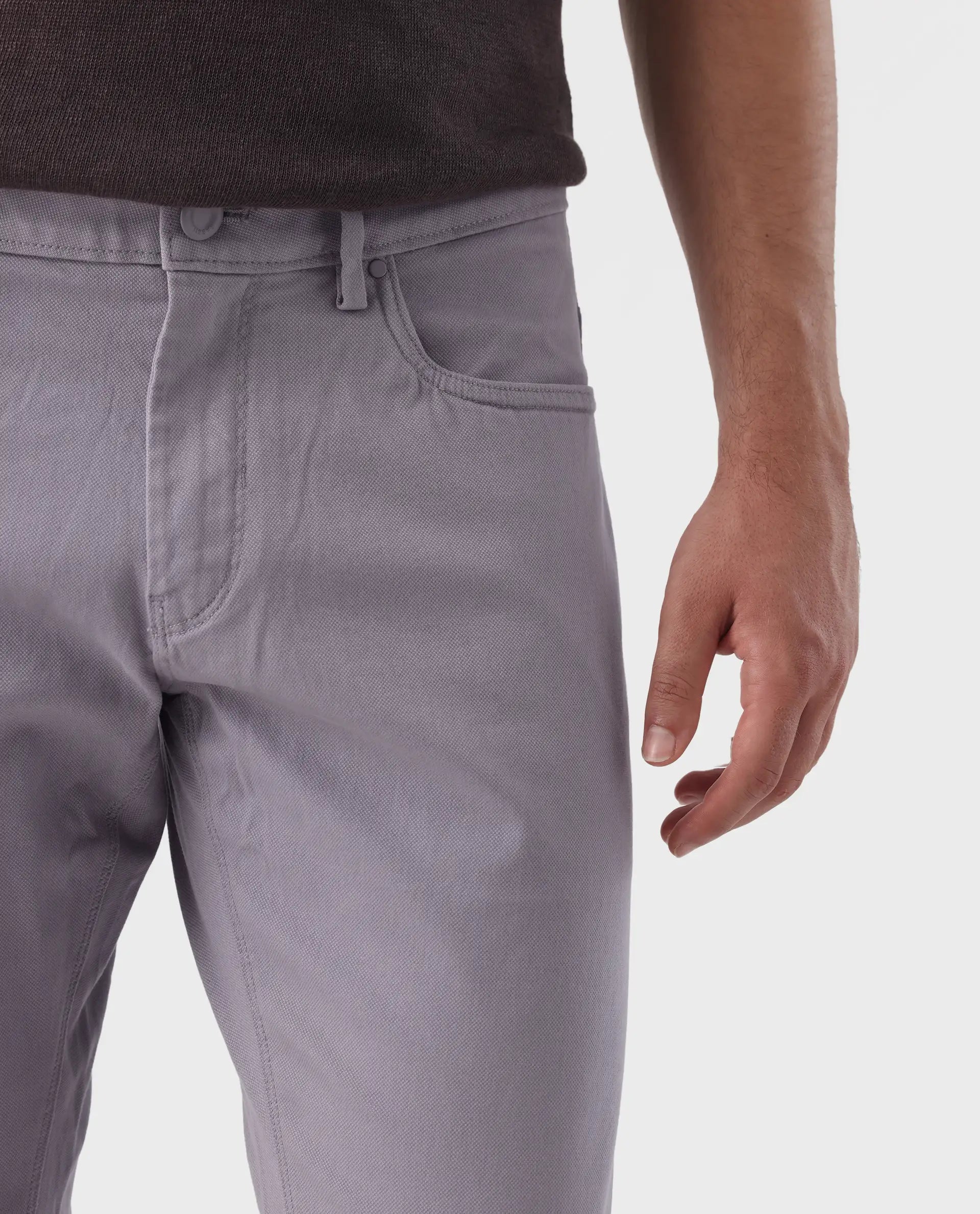 Rare Rabbit Men's Spoke -24 Pastel Purple Cotton Blend Plain Regular Fit Trouser