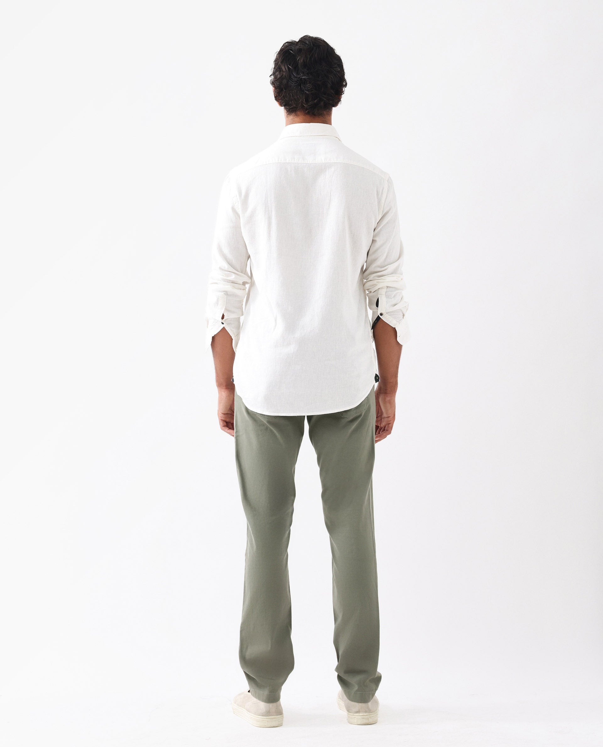 Rare Rabbit Men's Spoke 24 Pastel Green Cotton Blend Plain Regular Fit Trouser