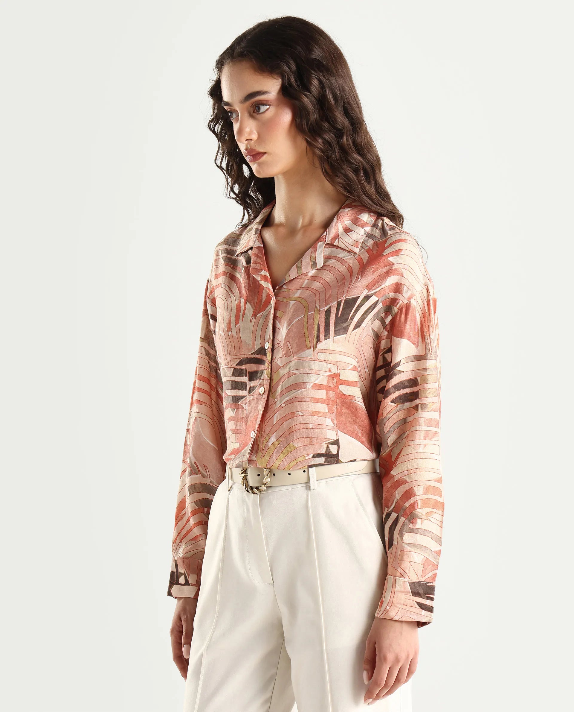 Rareism Women's Broadwin Multi Abstract Wakanda Relaxed Full Sleeve Top