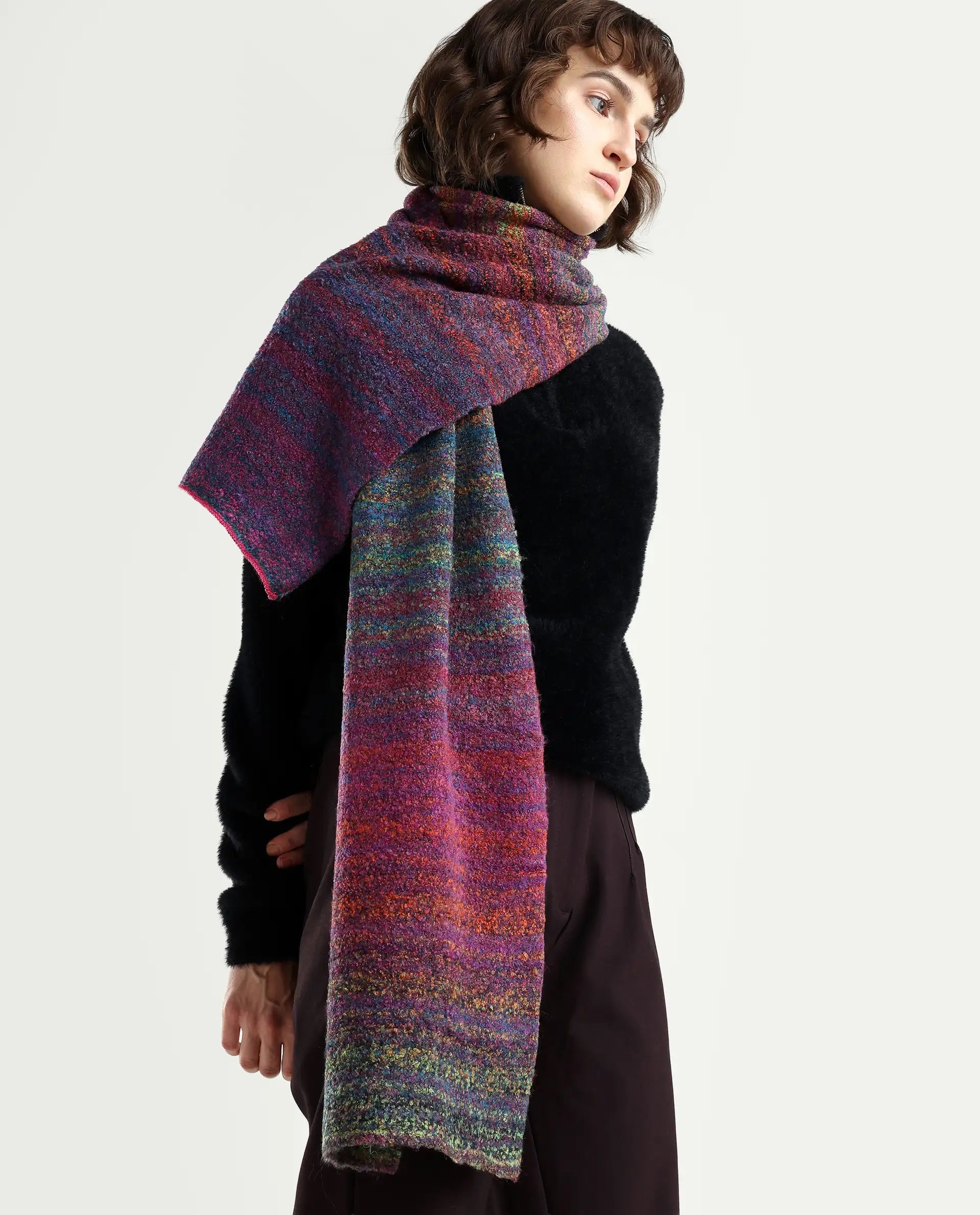 Rareism Women Muffy 3 Multi Plain Muffler