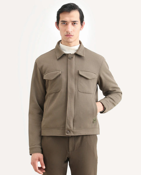 Buy Mapis - Olive Regular Fit Plain Jacket| Rare Rabbit