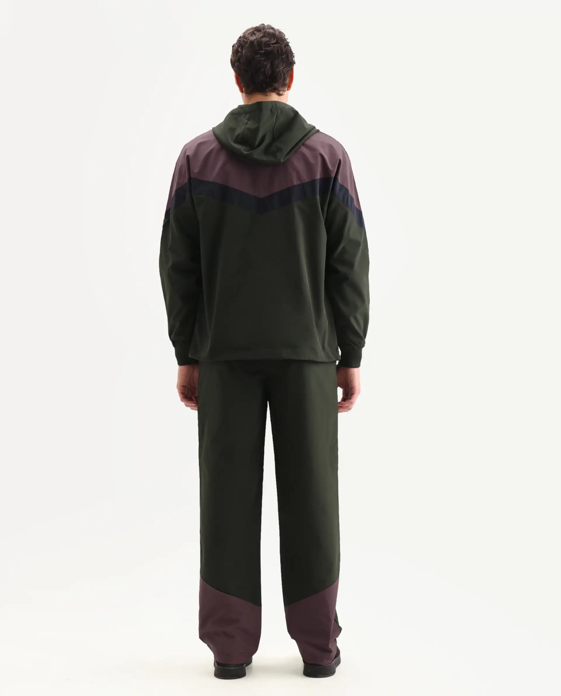Rare Rabbit Men's Waber-B Olive Polyester Cut And Sew Regular Fit Track Pant