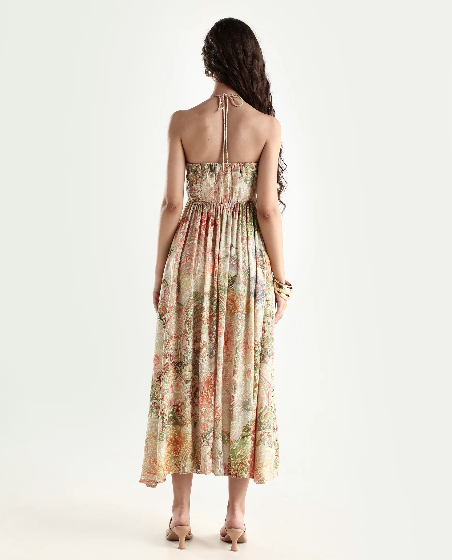 slim fit dress slacks Blue Paisley Fit and Flare Dress main image 0