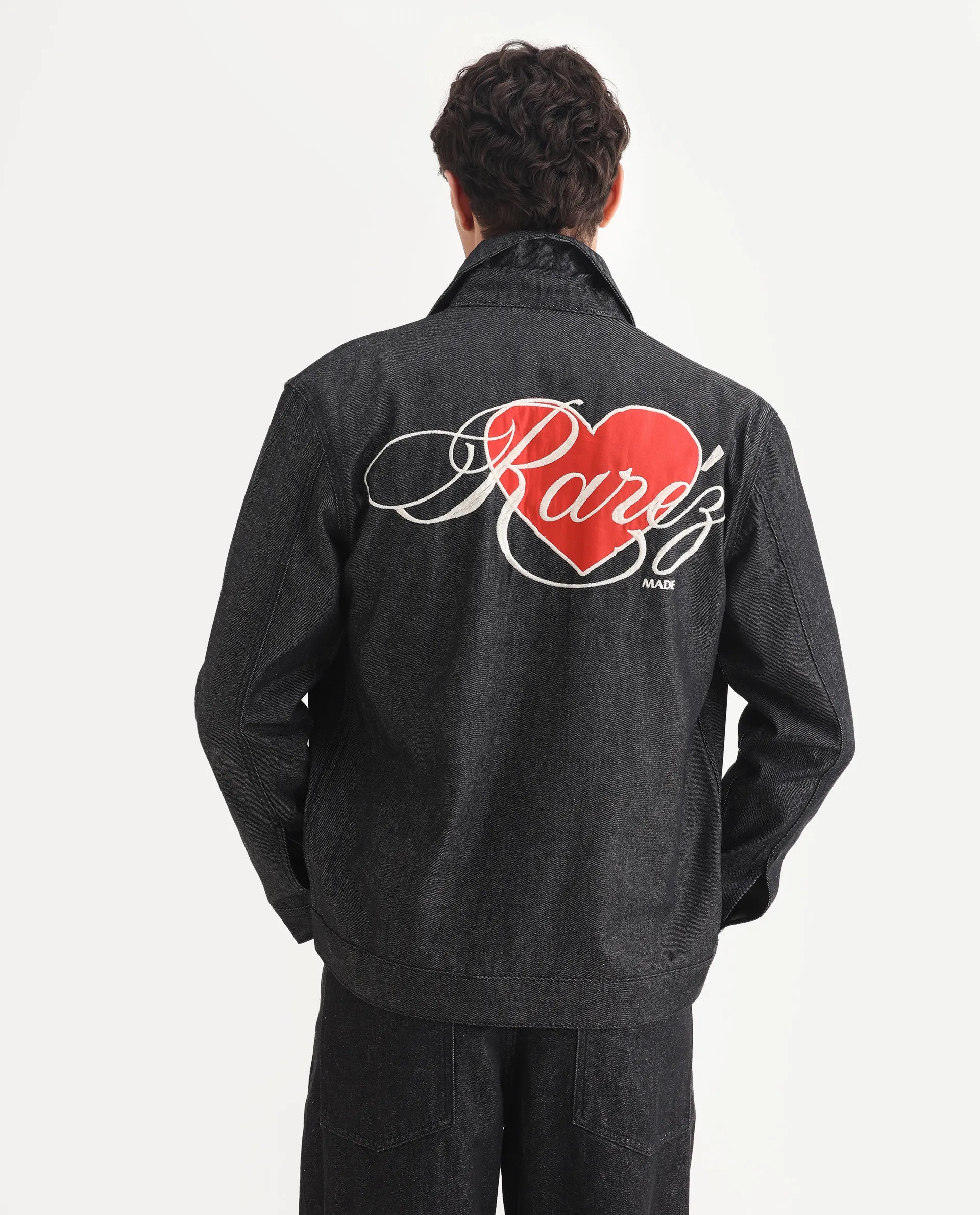 Rare Rabbit Men's Loon Black Cotton Graphic Print Regular Fit Full Sleeve Spread Collar Jacket